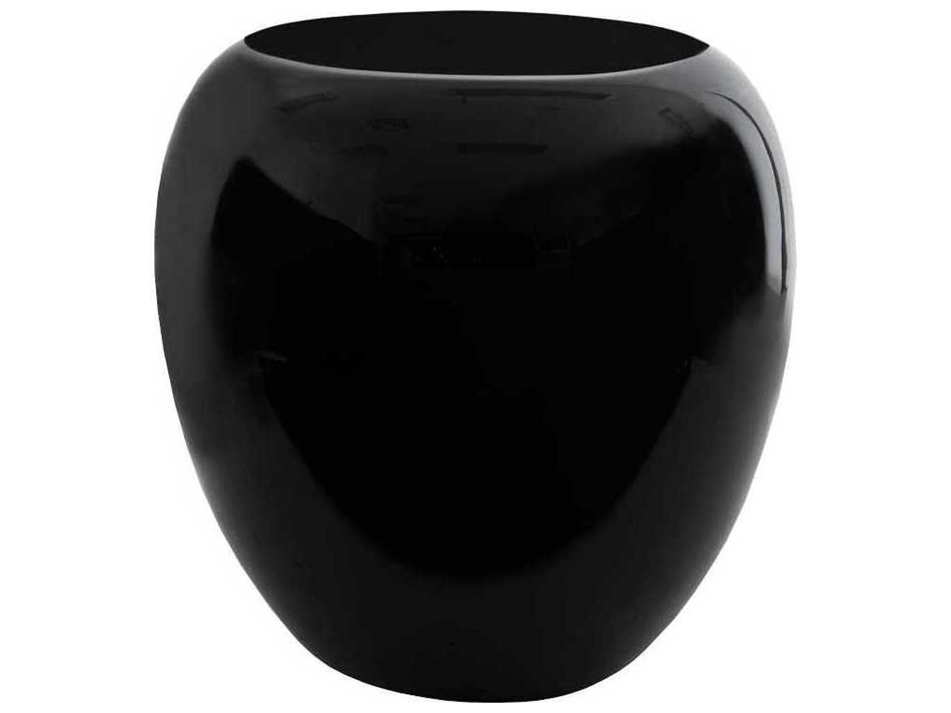 Phillips Collection Round Resin Gel Coat Black End Table