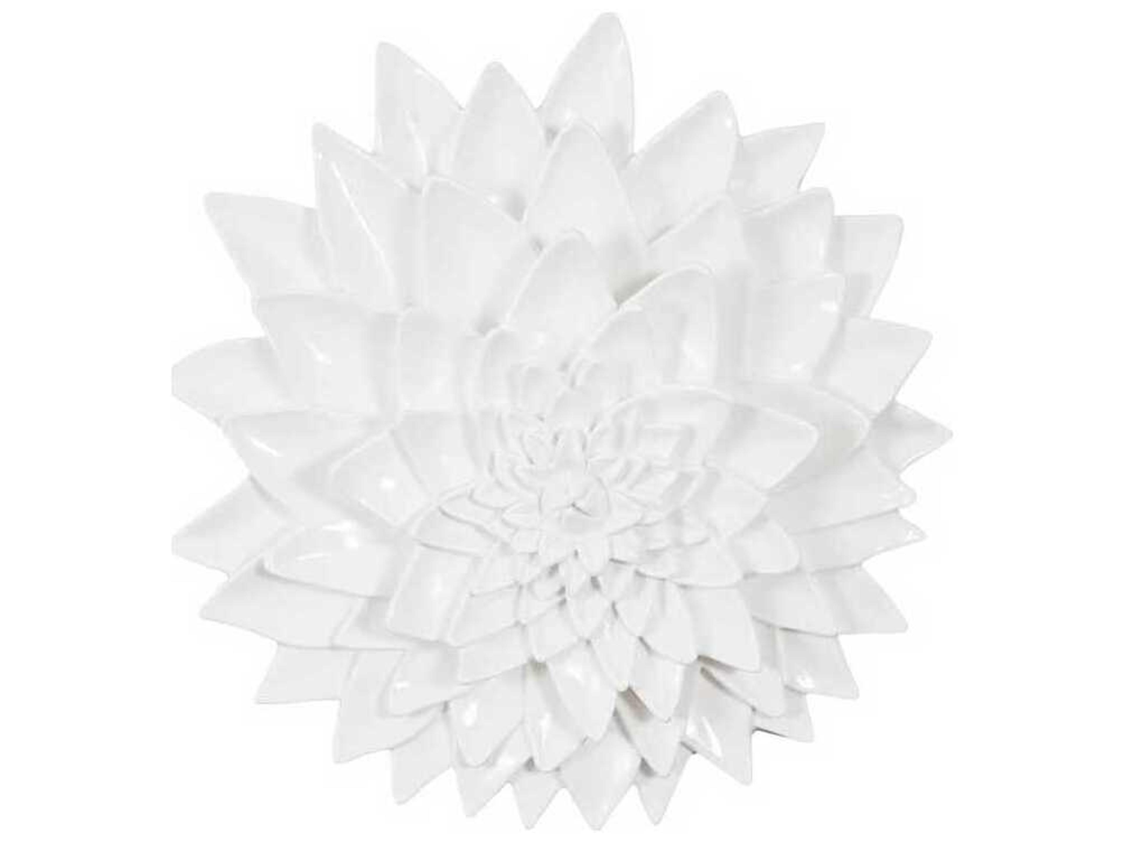 Phillips Collection Dahlia Flower Gel Coat White 3D Wall Art