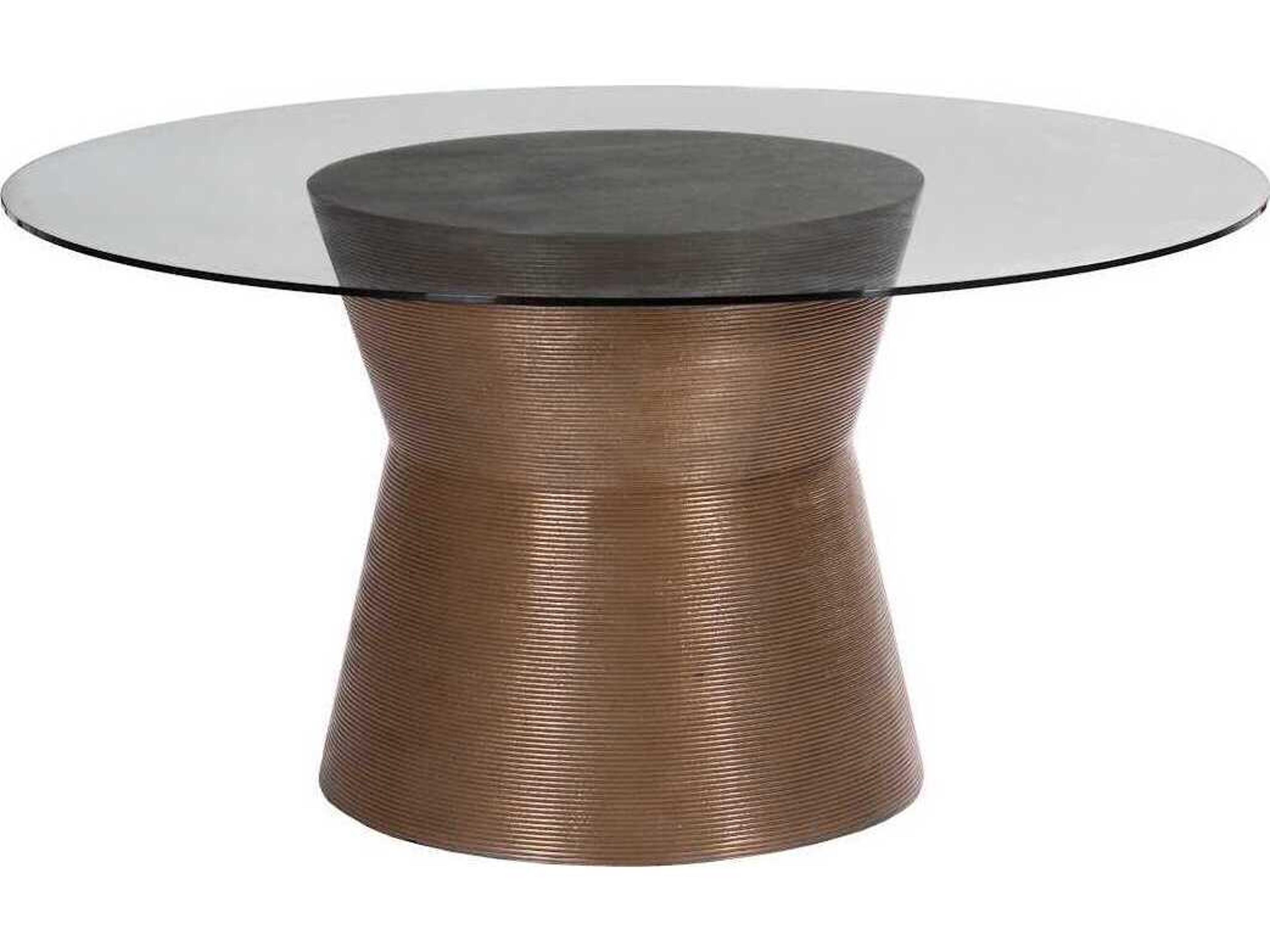 Phillips Collection Kono Round Resin Bronze Gray Dining Table