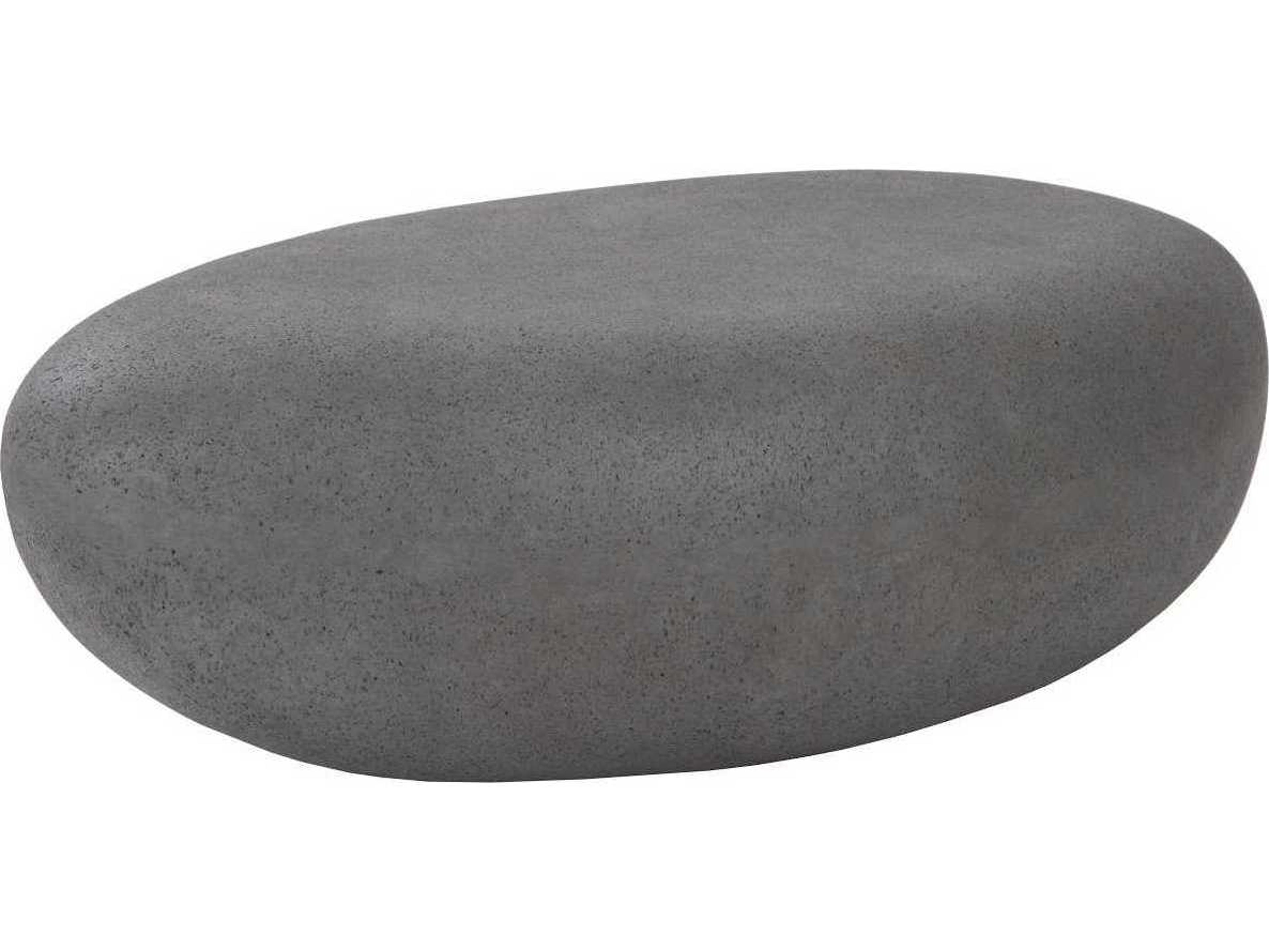 Phillips Collection Oval Resin Charcoal Stone Coffee Table