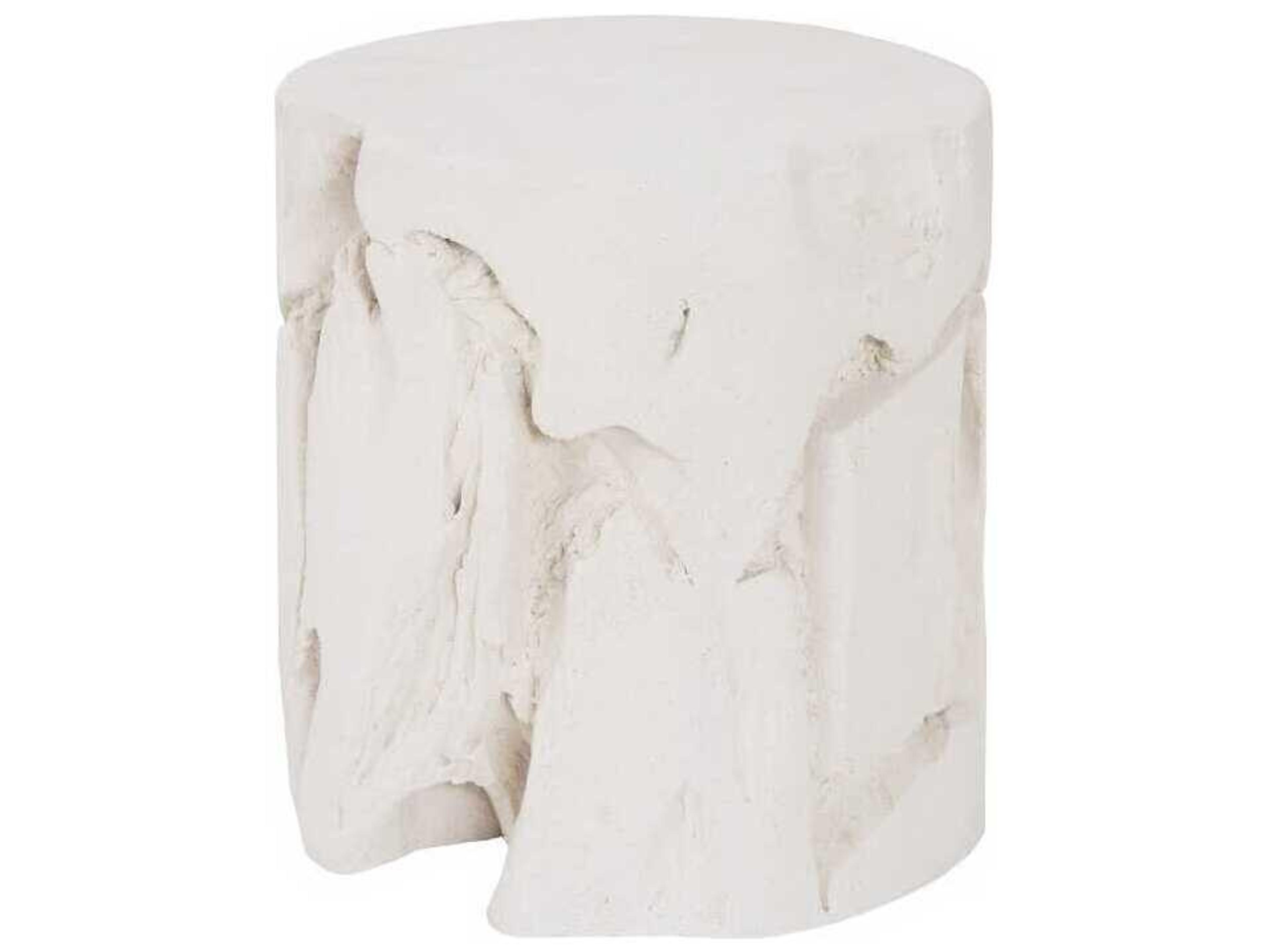 Phillips Collection White Stone Accent Stool
