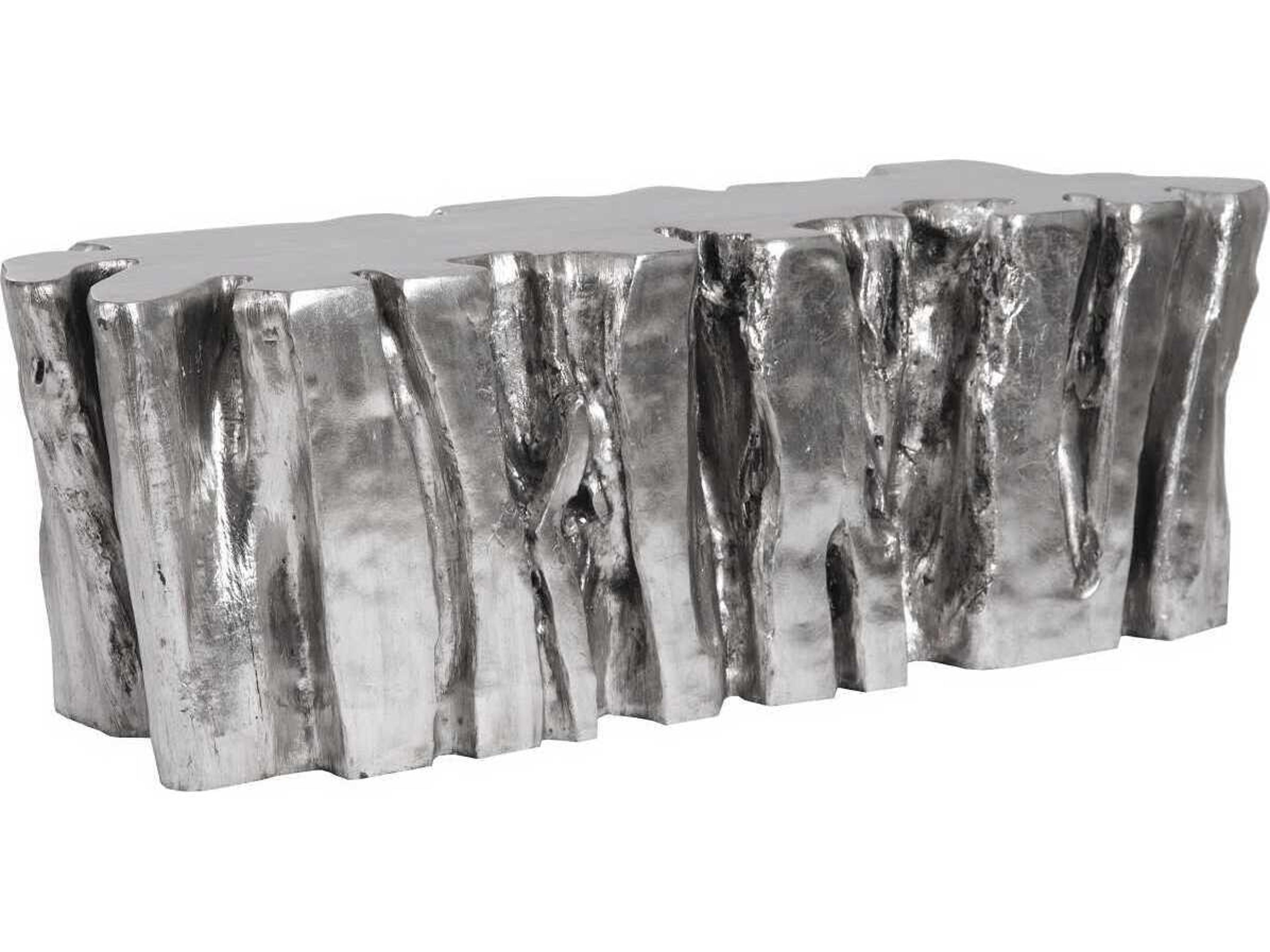 Phillips Collection Silver Leaf Accent Bench