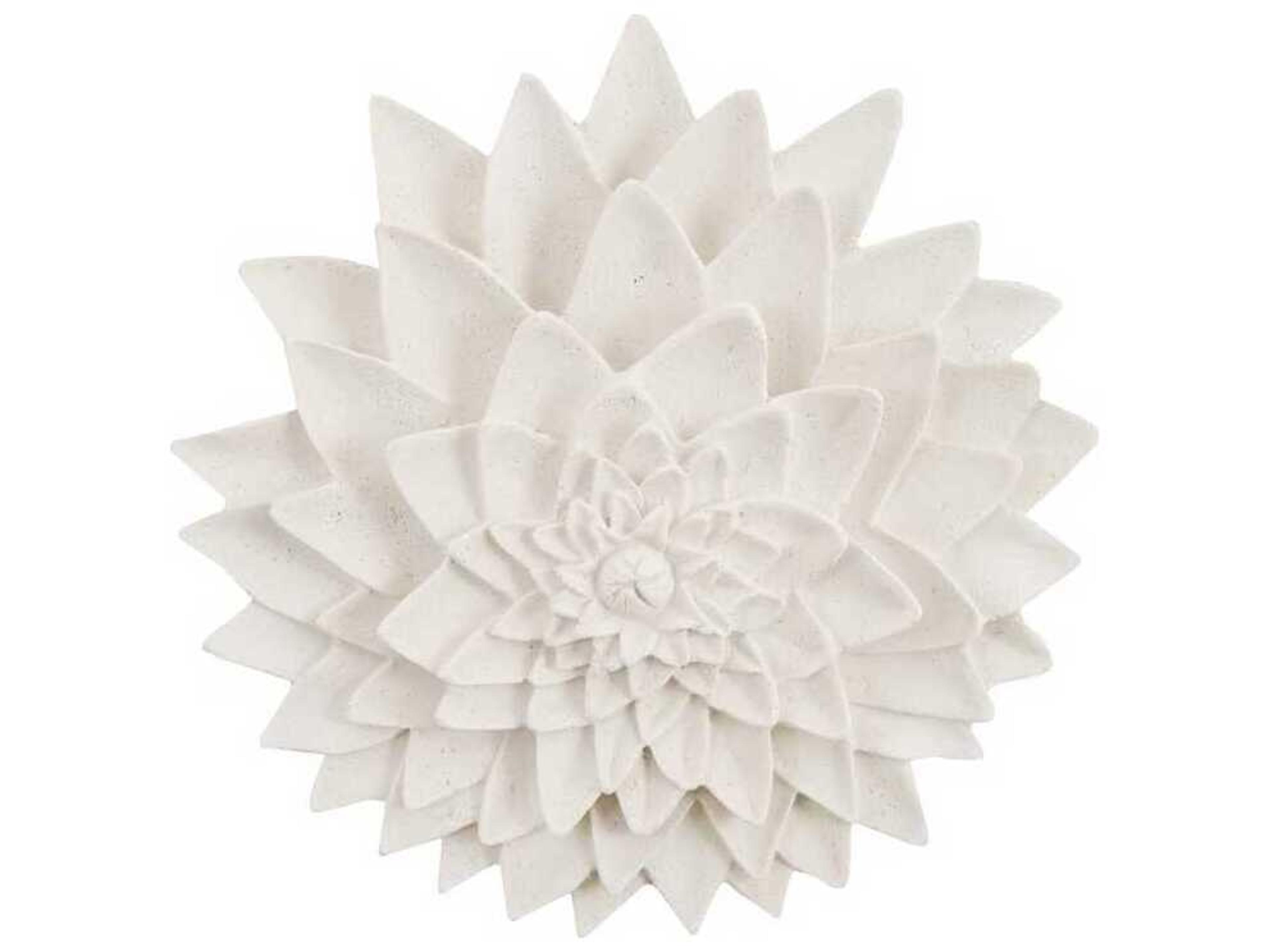 Phillips Collection Dahlia Flower White Stone 3D Wall Art