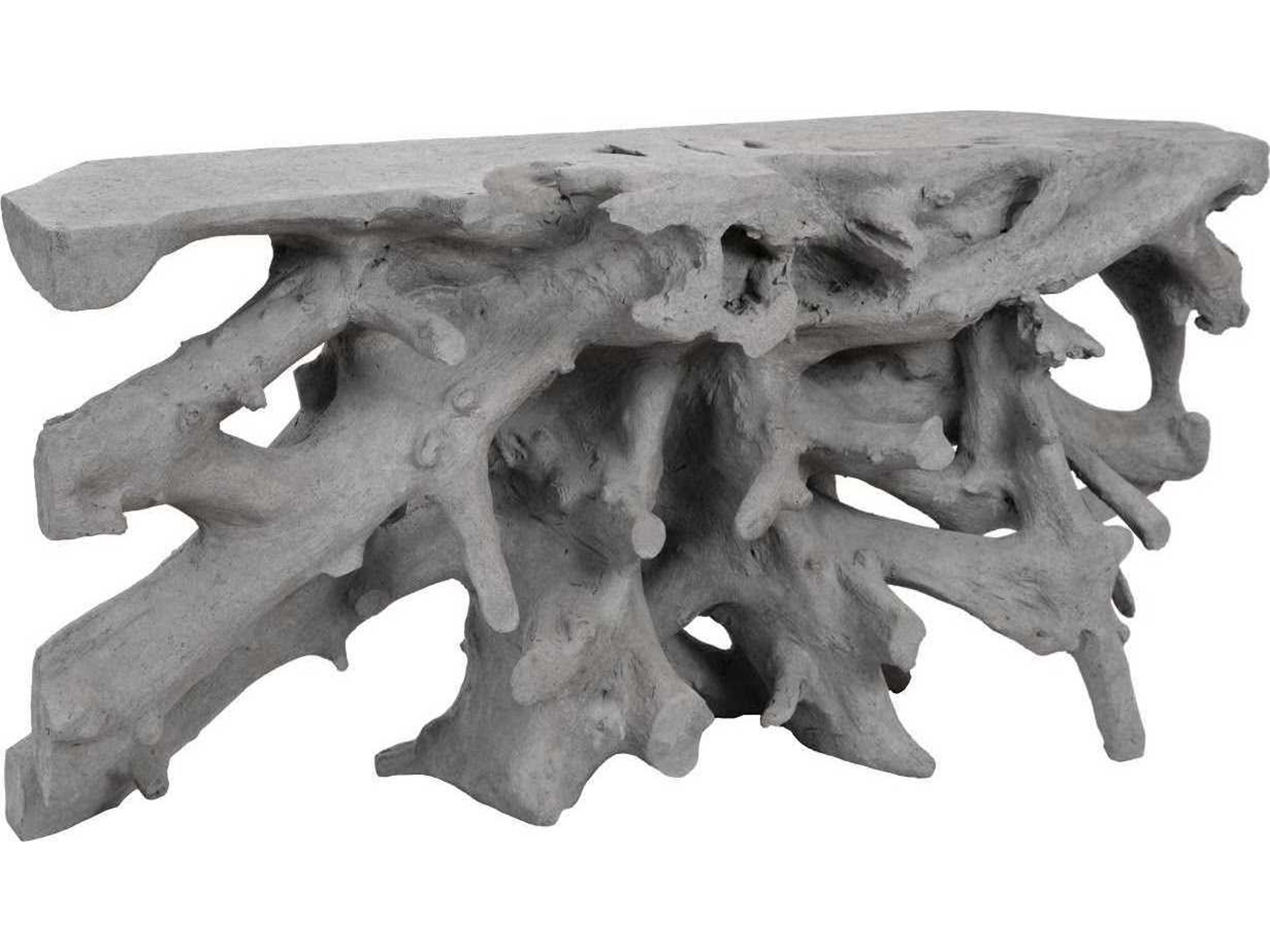 Phillips Collection Rectangular Resin Charcoal Stone Console Table