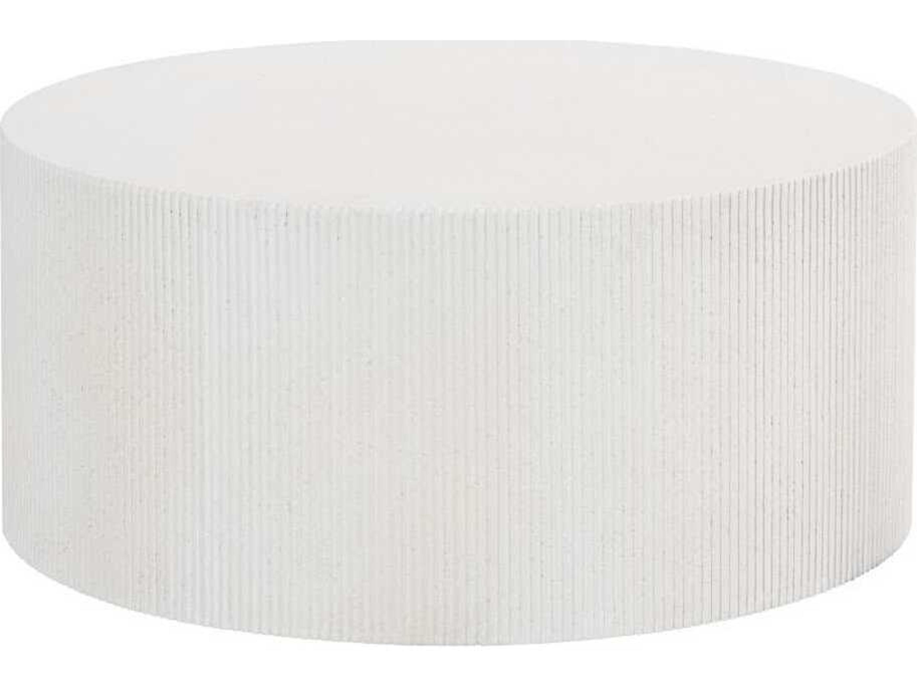 Phillips Collection Groovy Round Resin White Stone Coffee Table