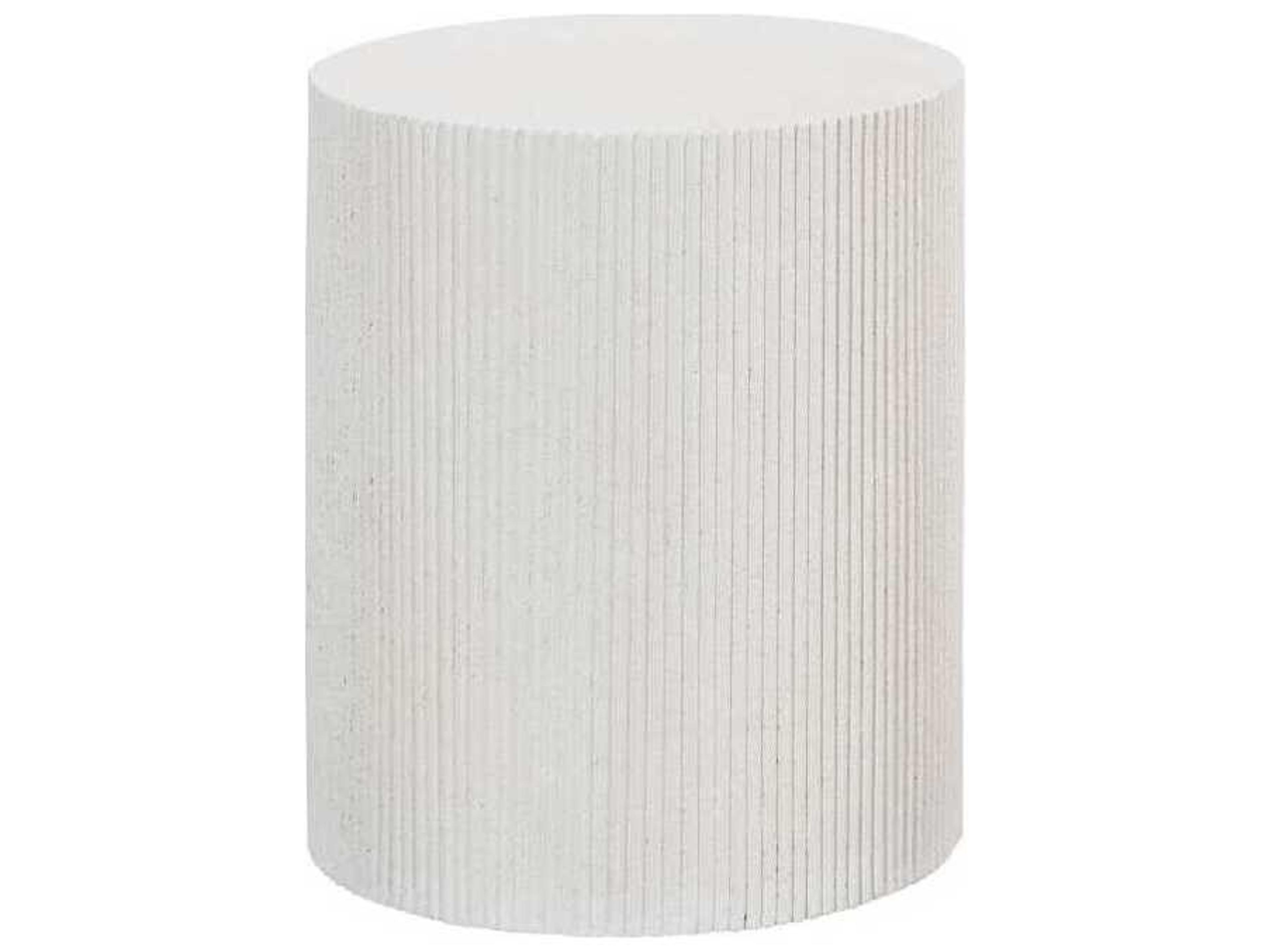 Phillips Collection Groovy Round Resin White Stone End Table
