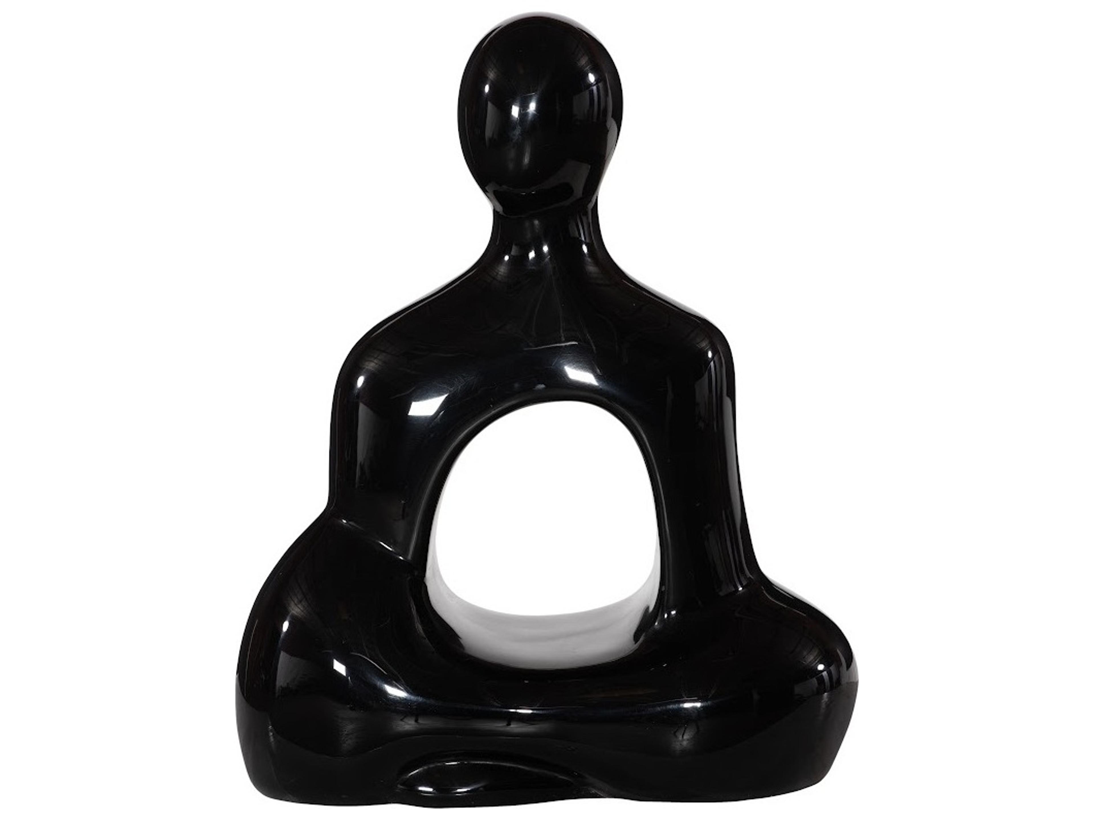 Phillips Collection Buddha Seated Sculpture in Gel Coat Black