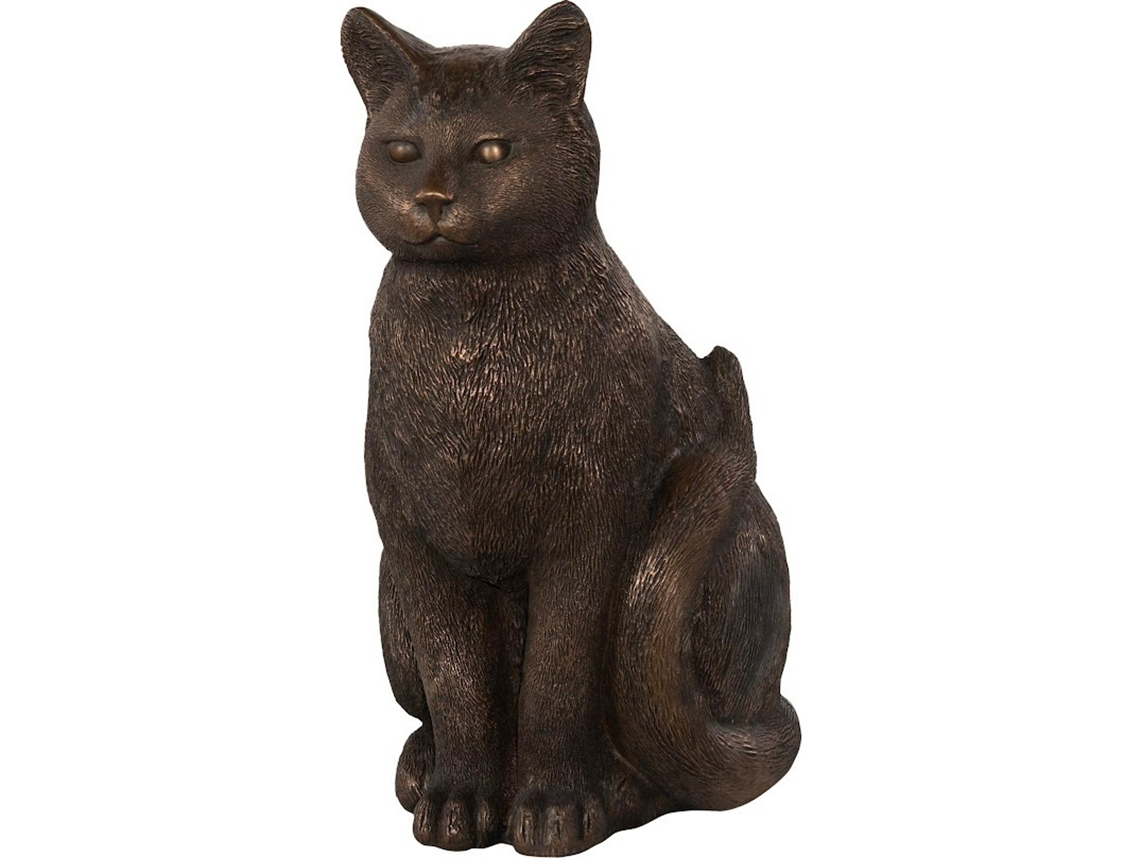 Phillips Collection Cat Sitting Bronze Brown Sculpture