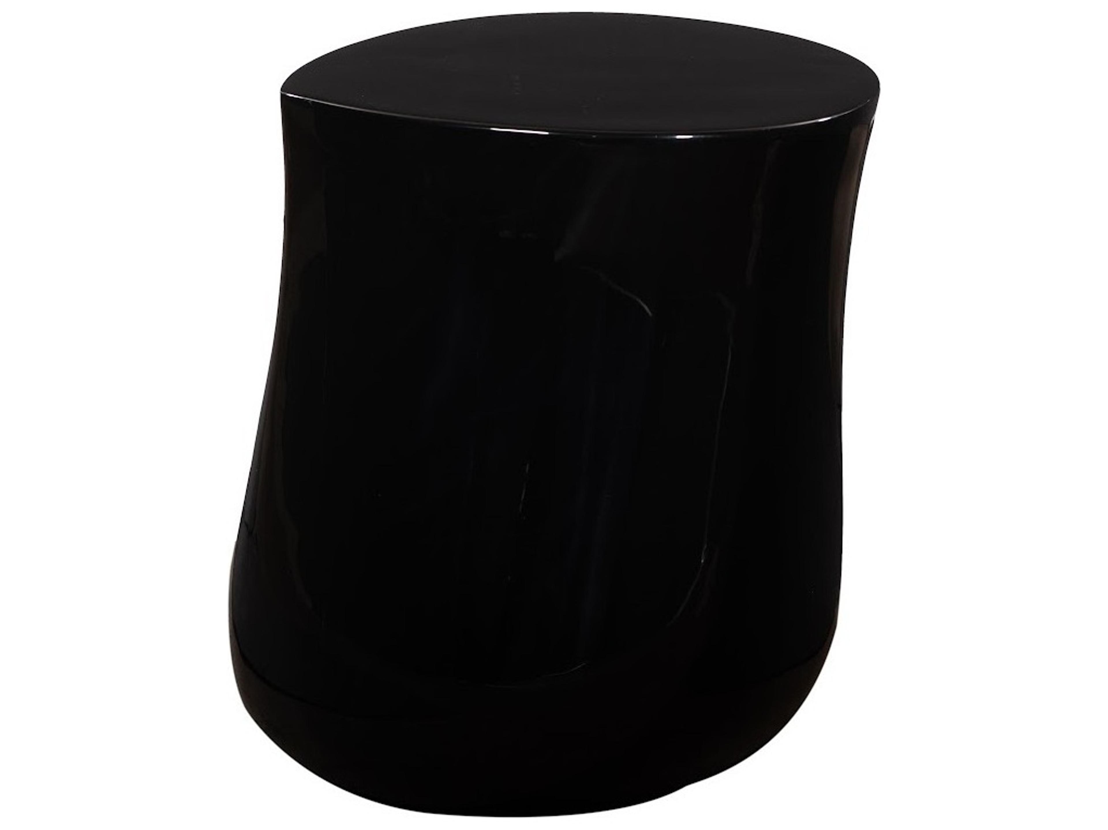 Phillips Collection Round Resin Black Gel Coat End Table
