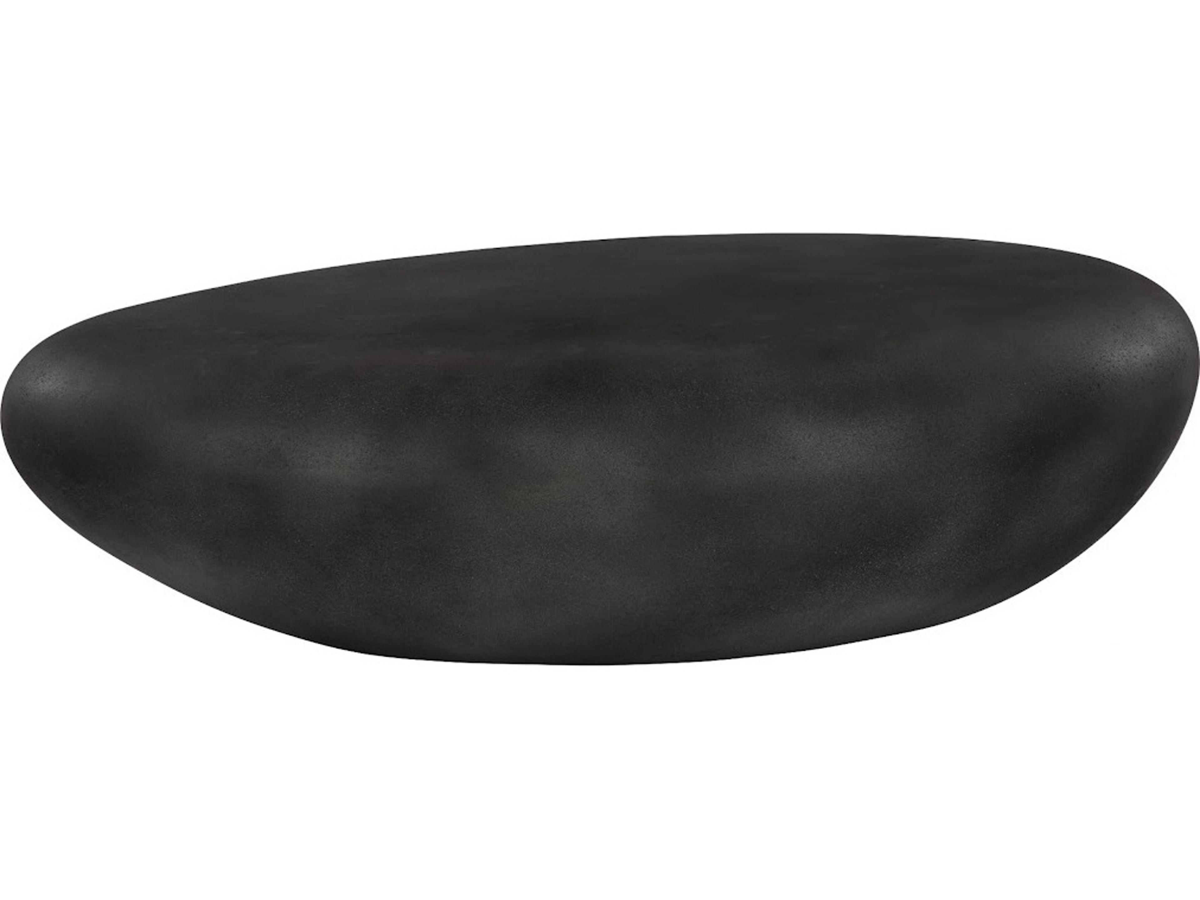 Phillips Collection Oval Resin Gray Charcoal Stone Coffee Table