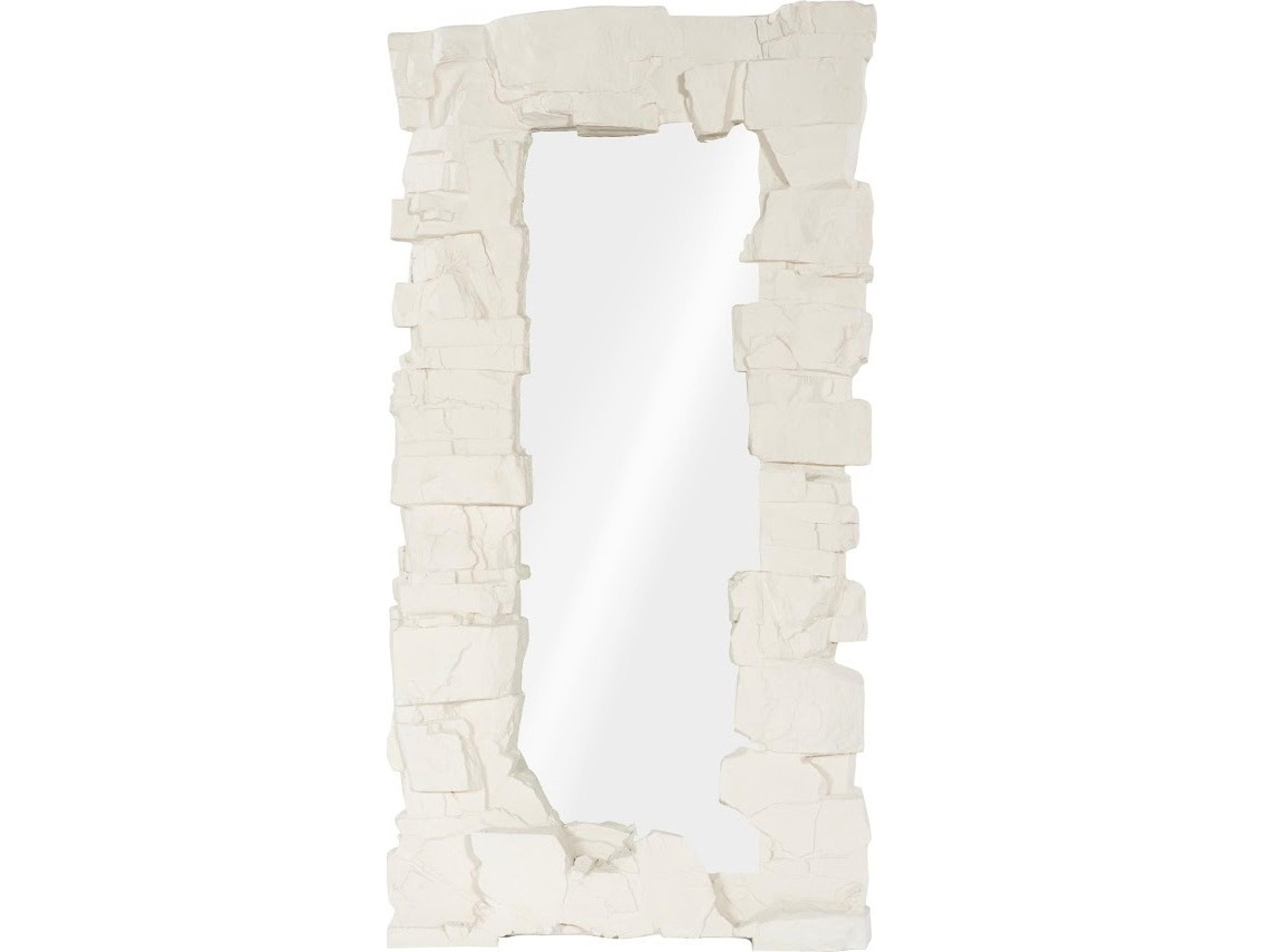 Phillips Collection Rocky Ridge Dress White Stone Wall Mirror Rectangular