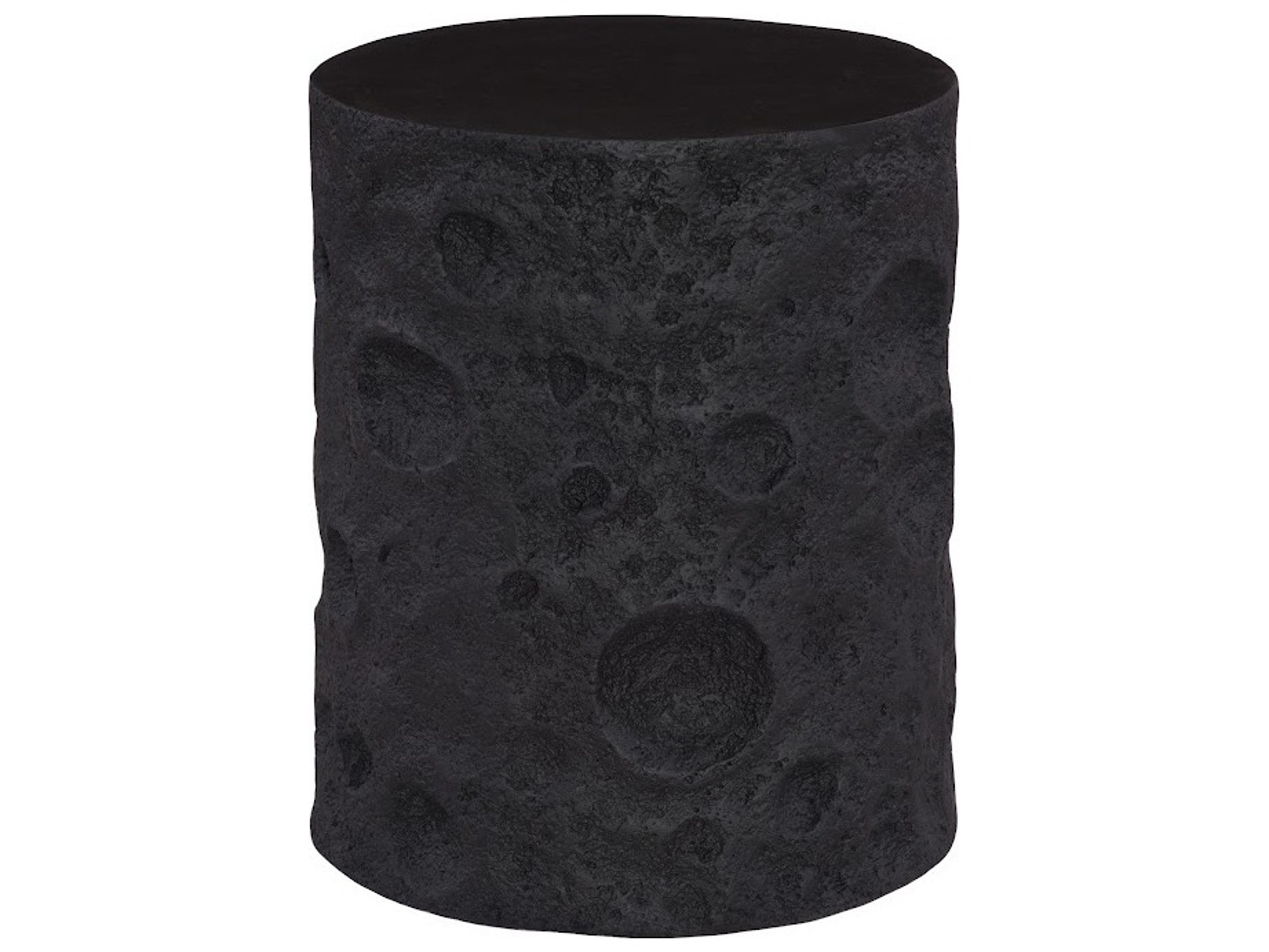 Phillips Collection Round Resin Black Stone End Table