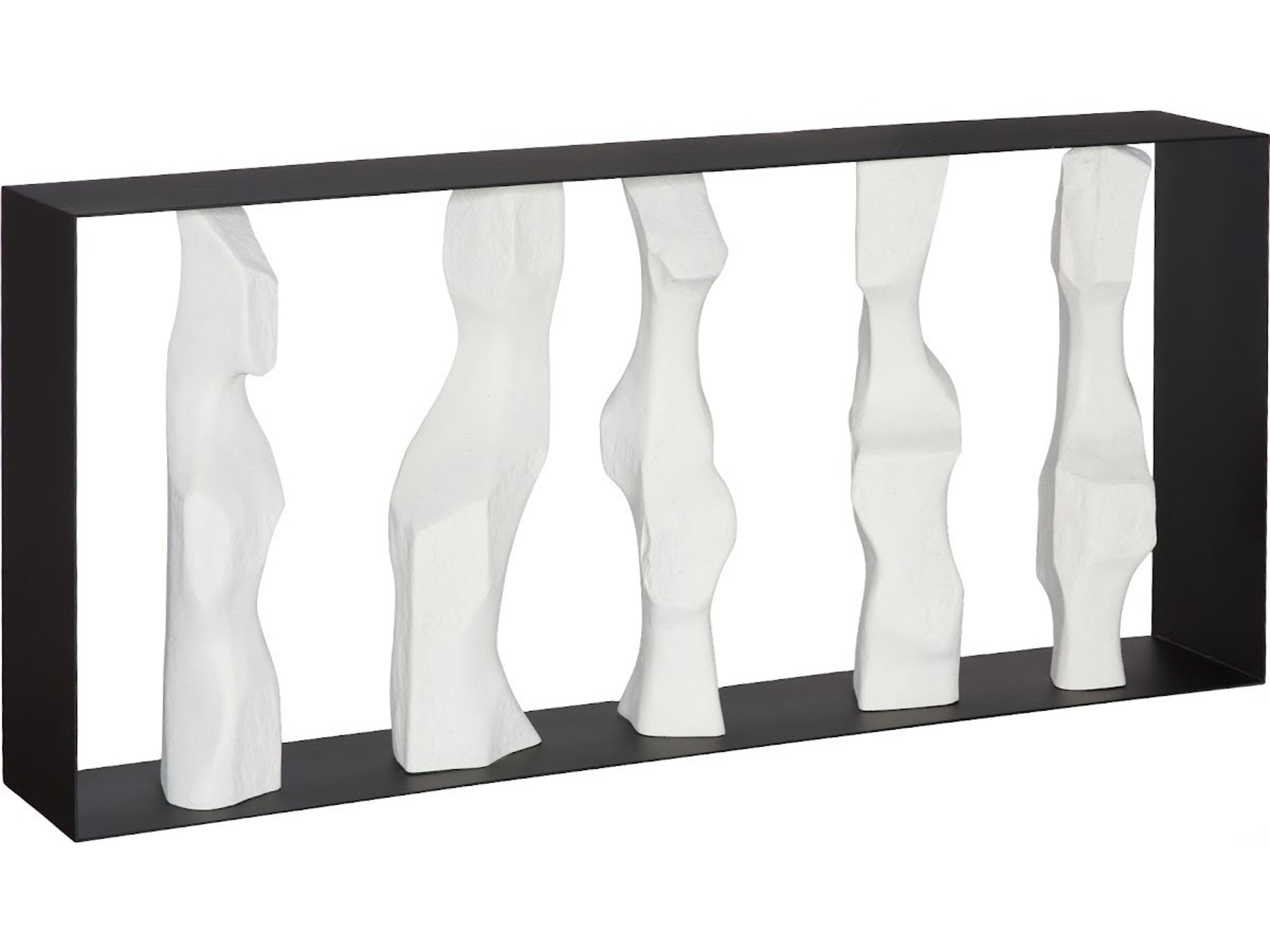 Phillips Collection Rectangular Black Off White Metal Console Table