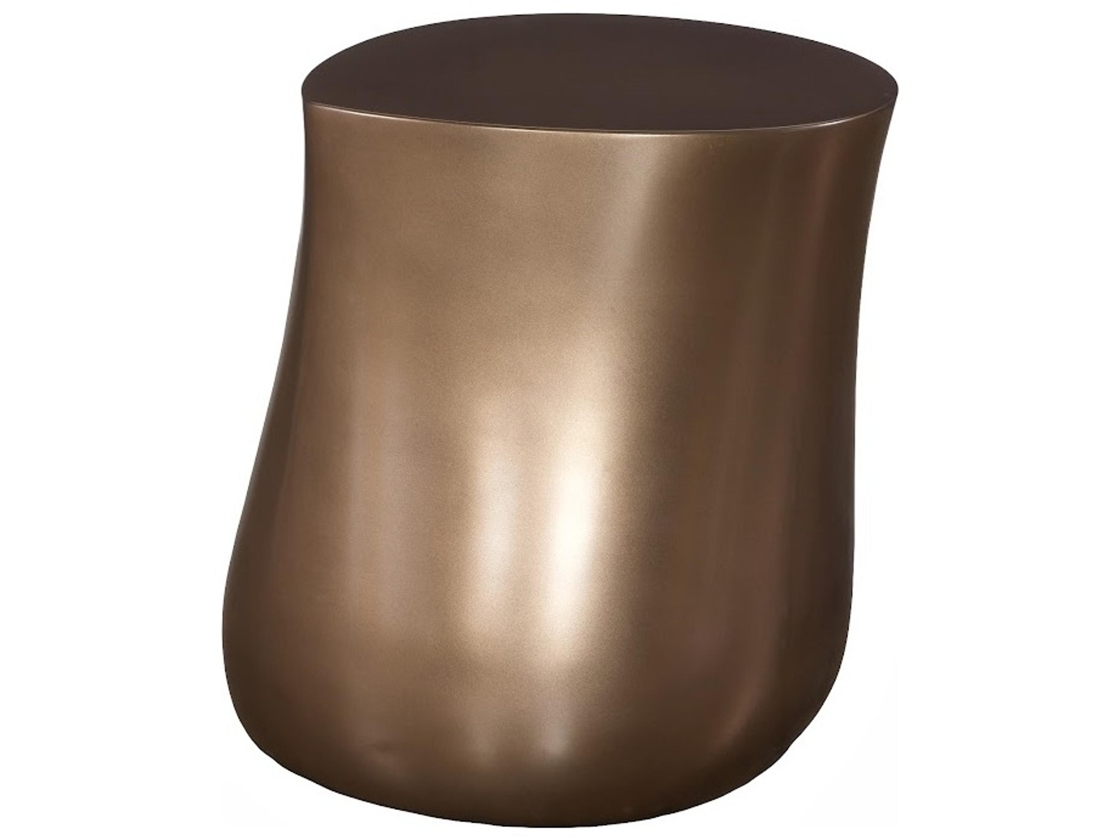 Phillips Collection Round Resin Bronze End Table