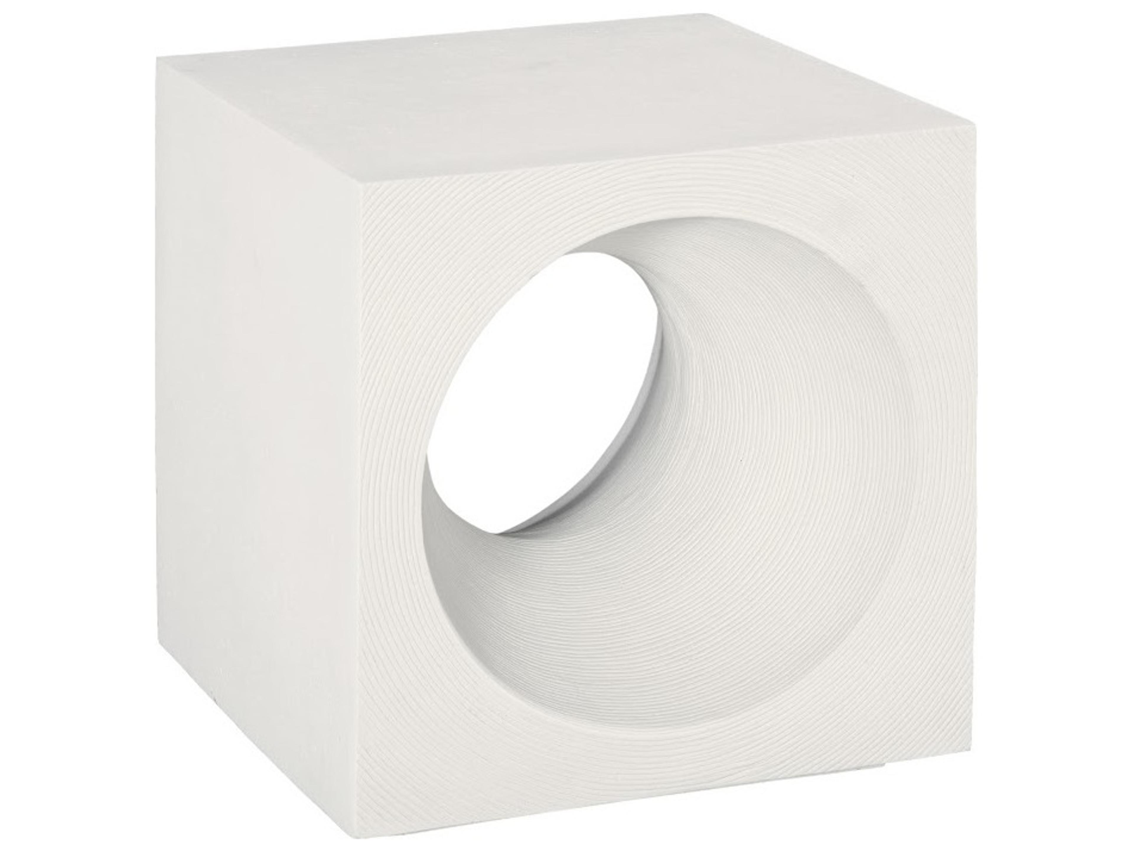 Phillips Collection Square Resin Off White End Table