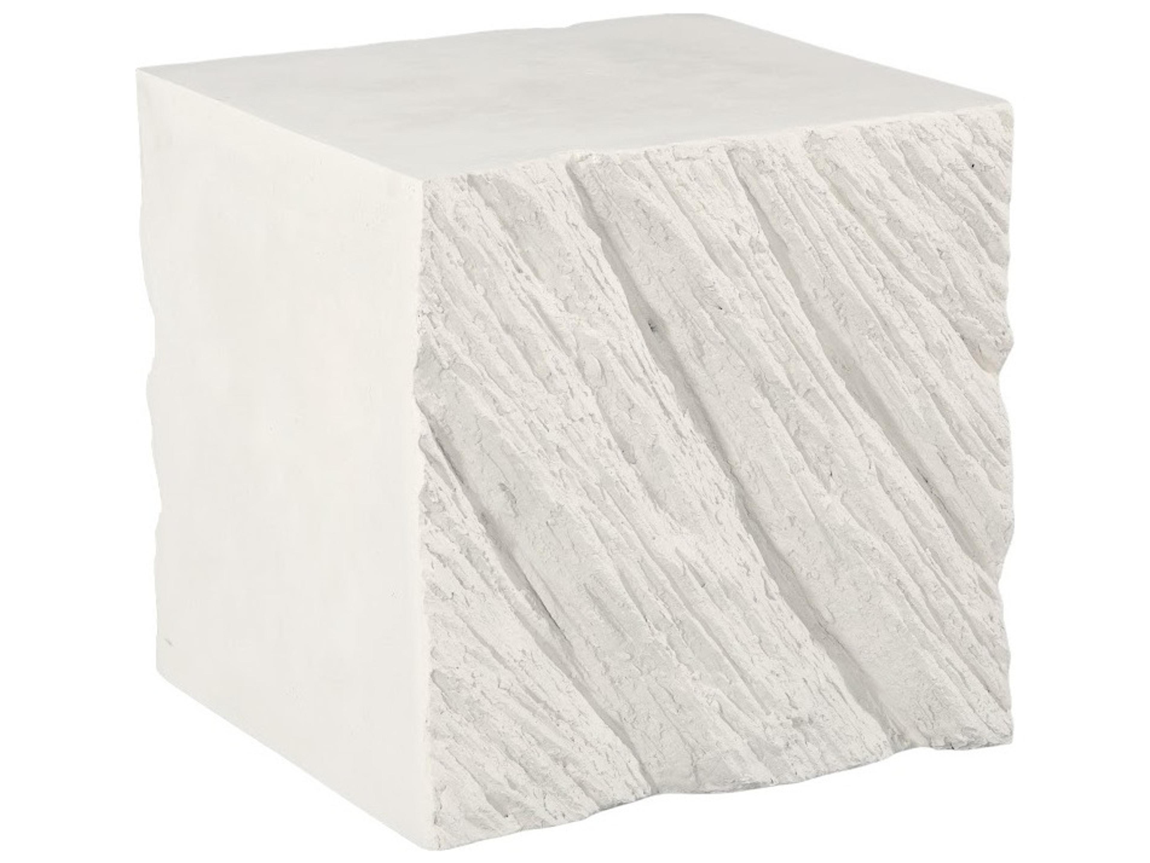 Phillips Collection Square Resin Off White End Table