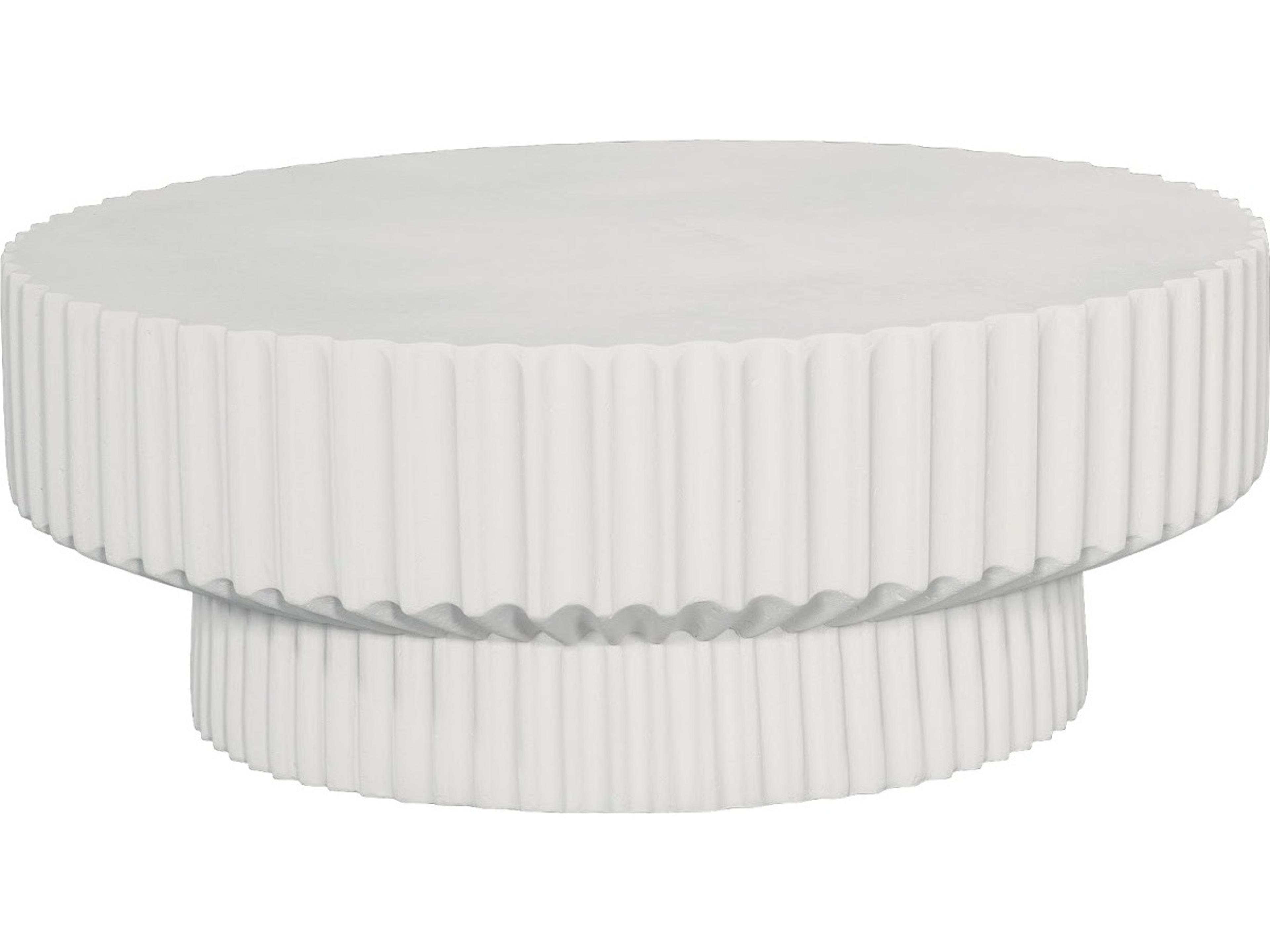 Round Resin Off White Coffee Table