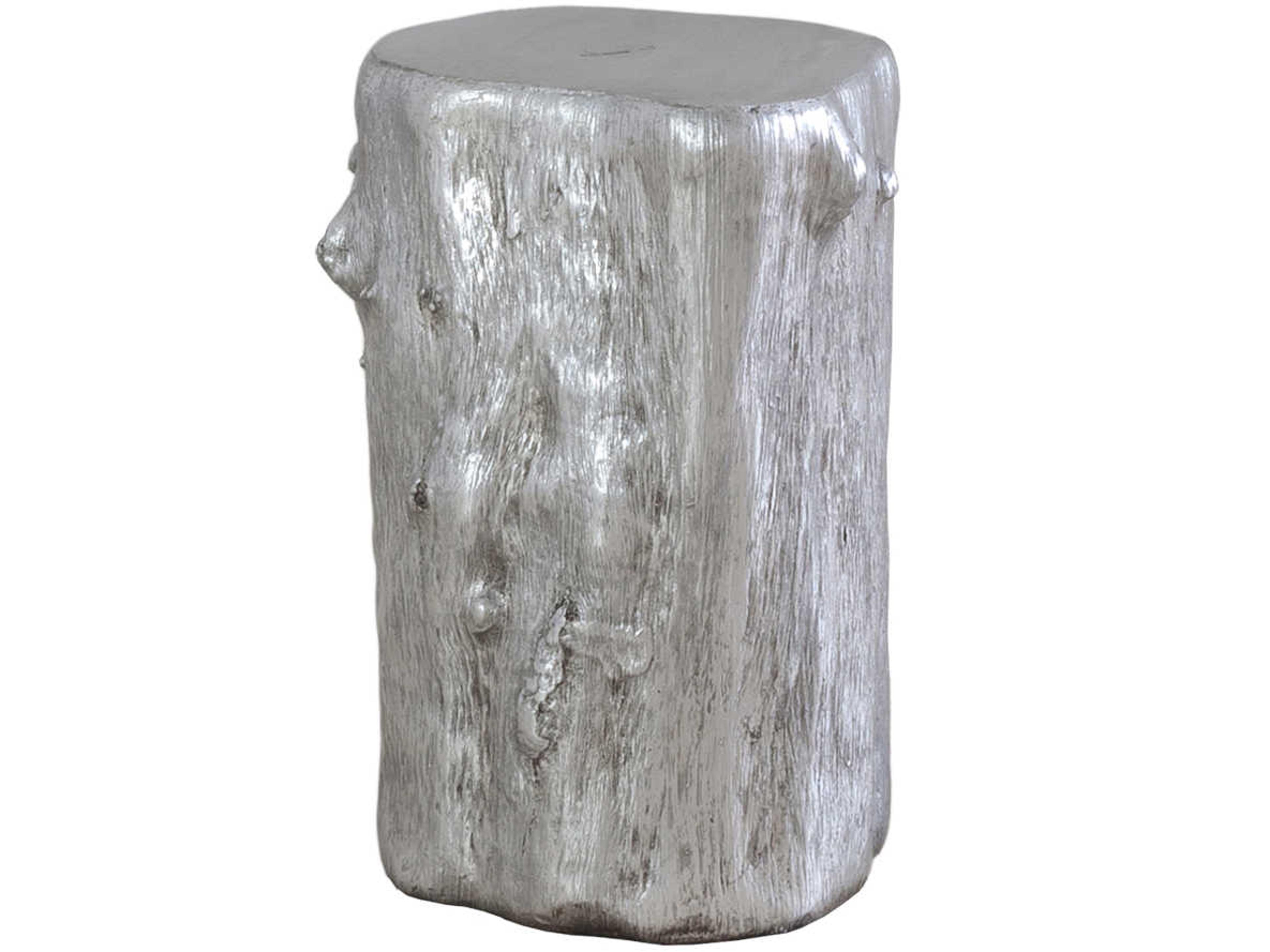 Phillips Collection Log Silver Leaf Accent Stool