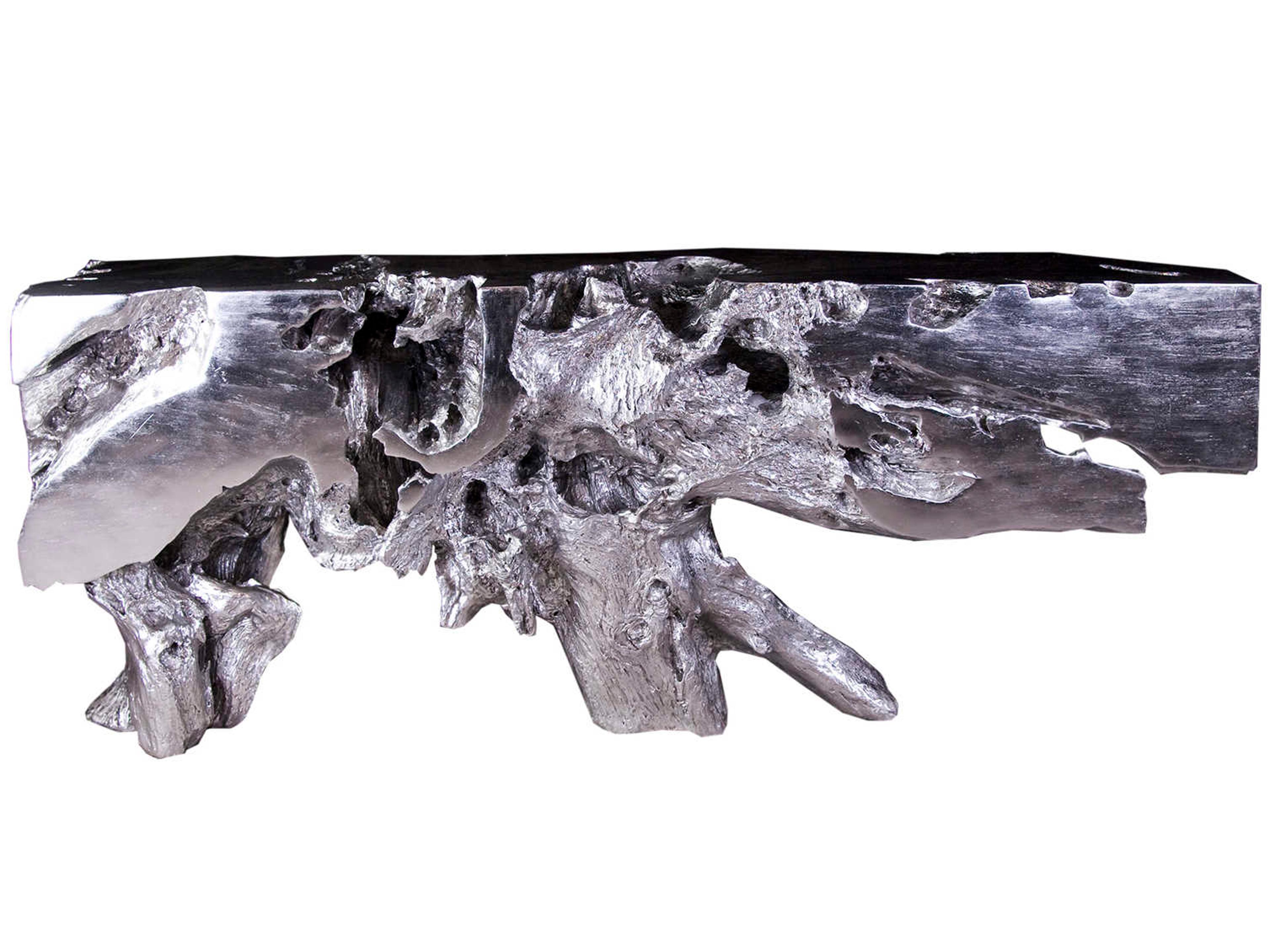 Phillips Collection Cast Naturals Silver Leaf Console Table