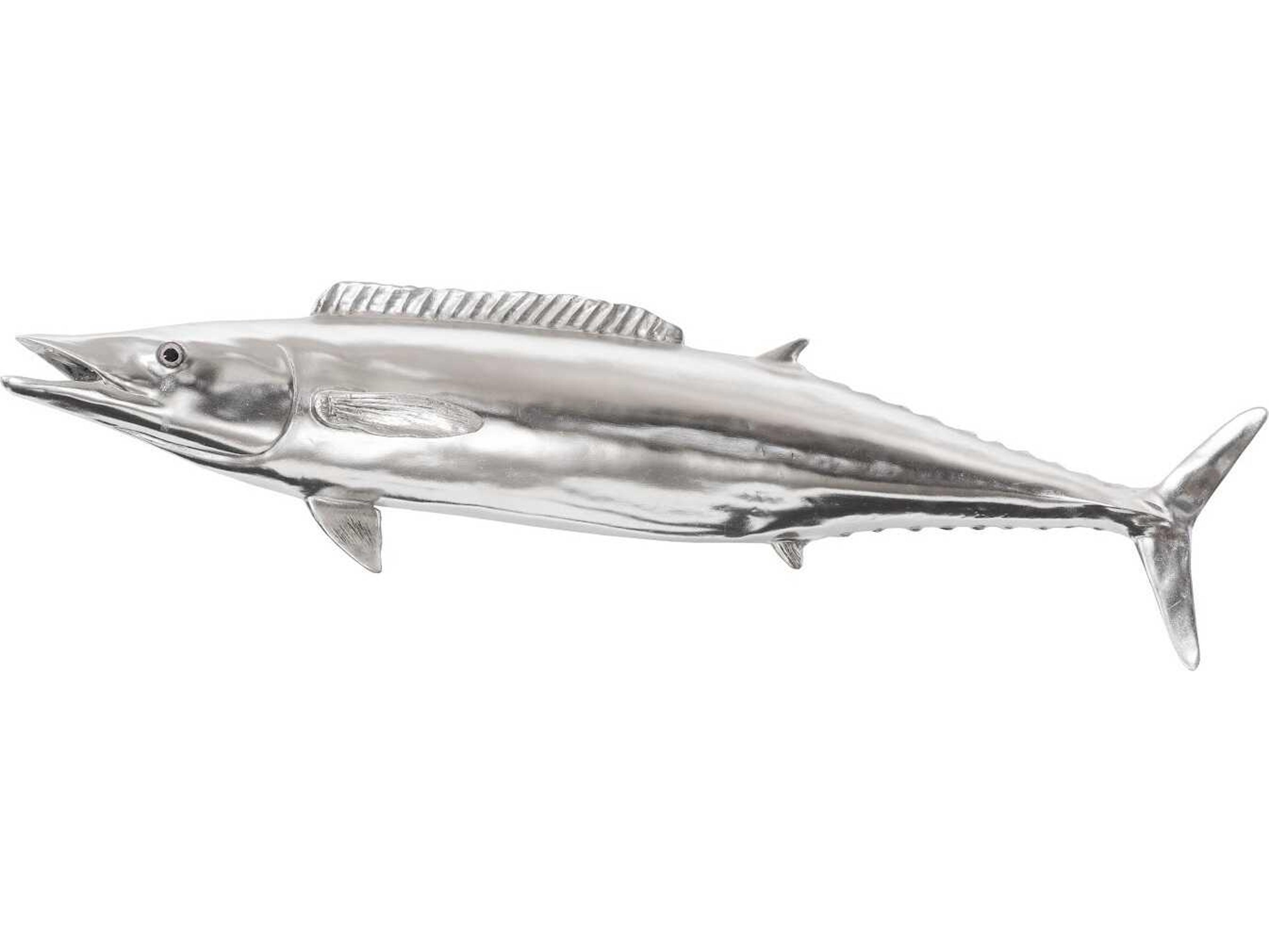 Phillips Collection Silver Leaf Wahoo Fish 3D Wall Art