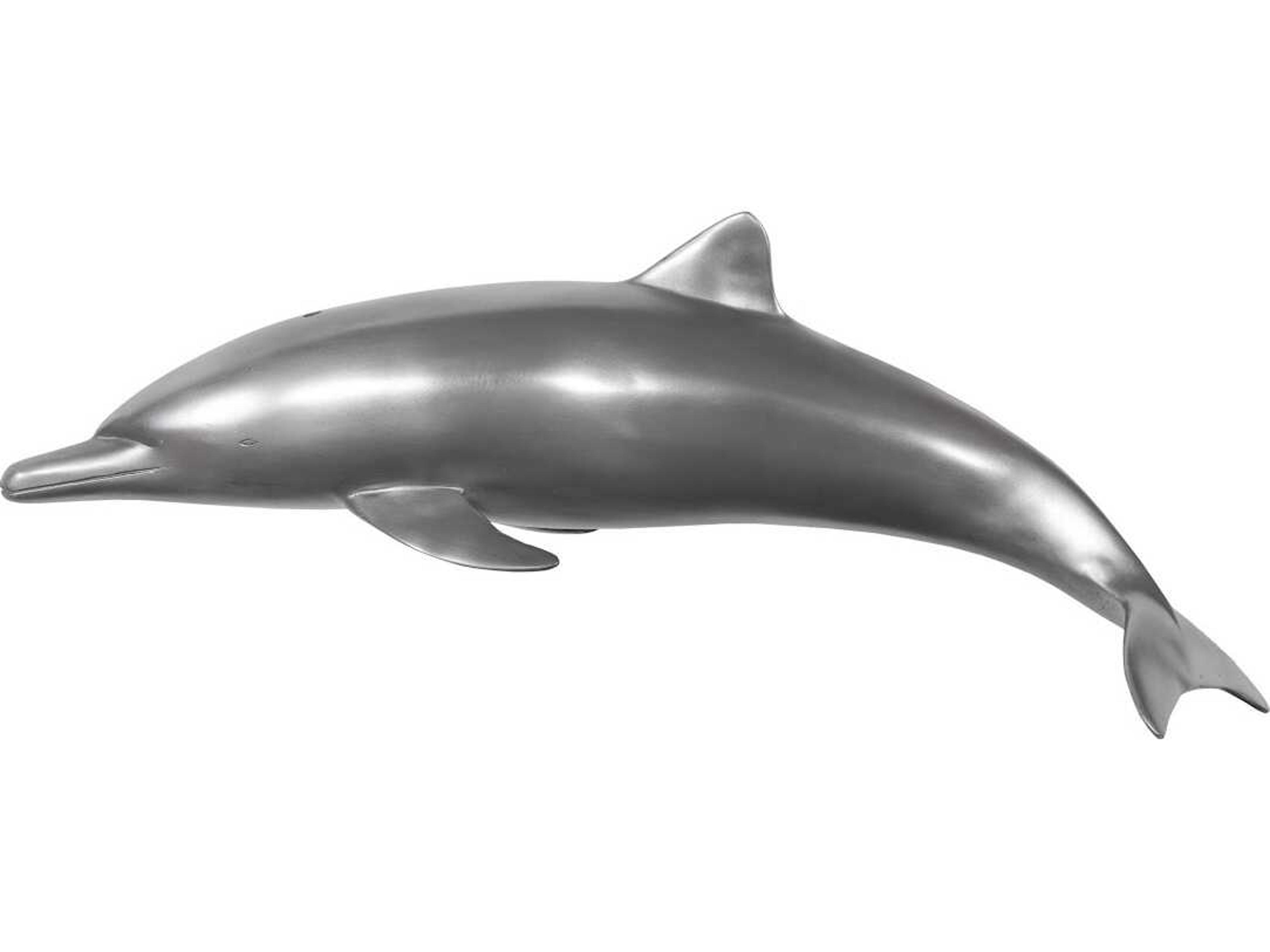 Phillips Collection Polished Aluminum Dolphin Fish 3D Wall Art