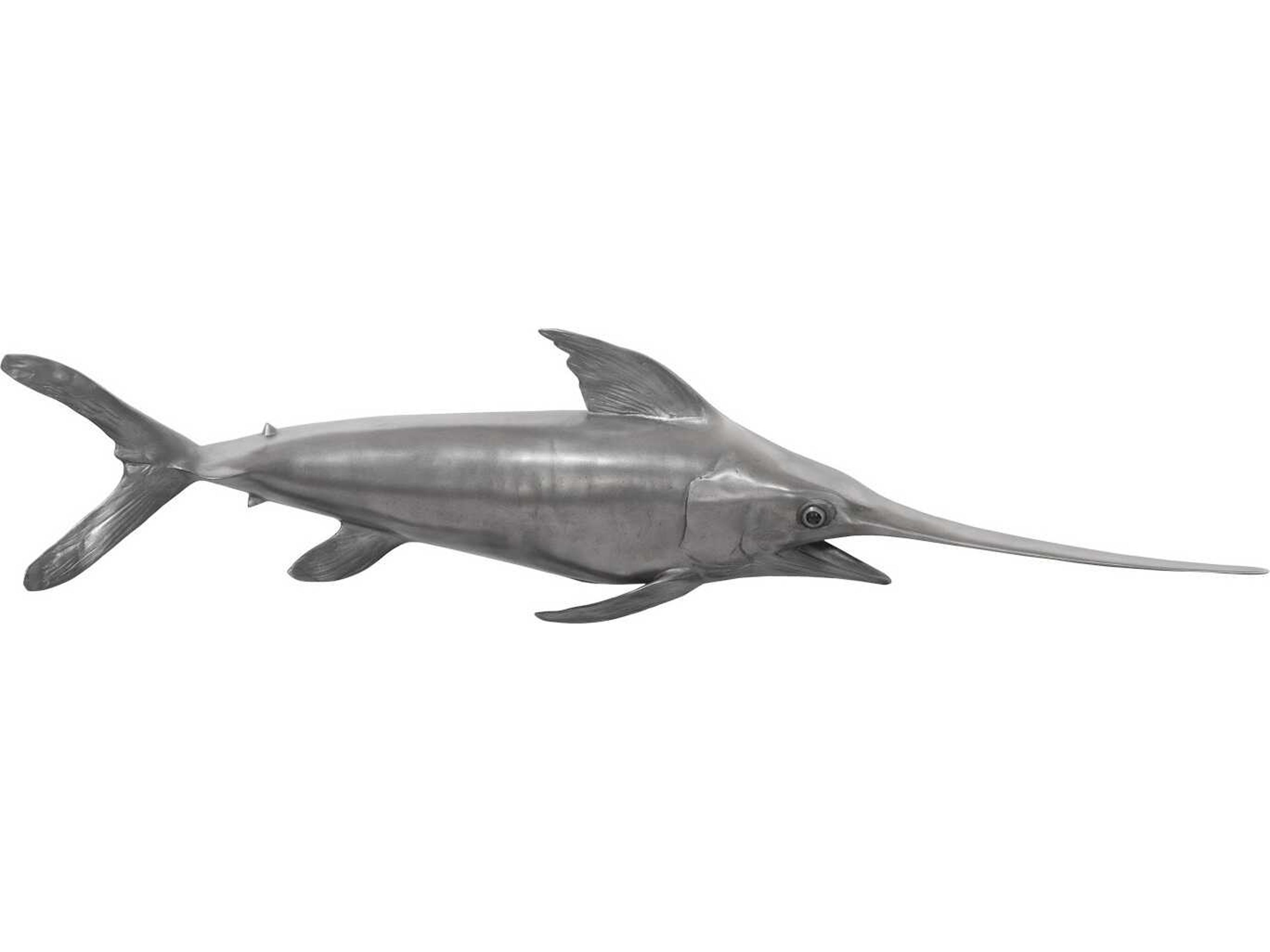 Phillips Collection Polished Aluminum Broadbill Swordfish Fish 3D Wall Art