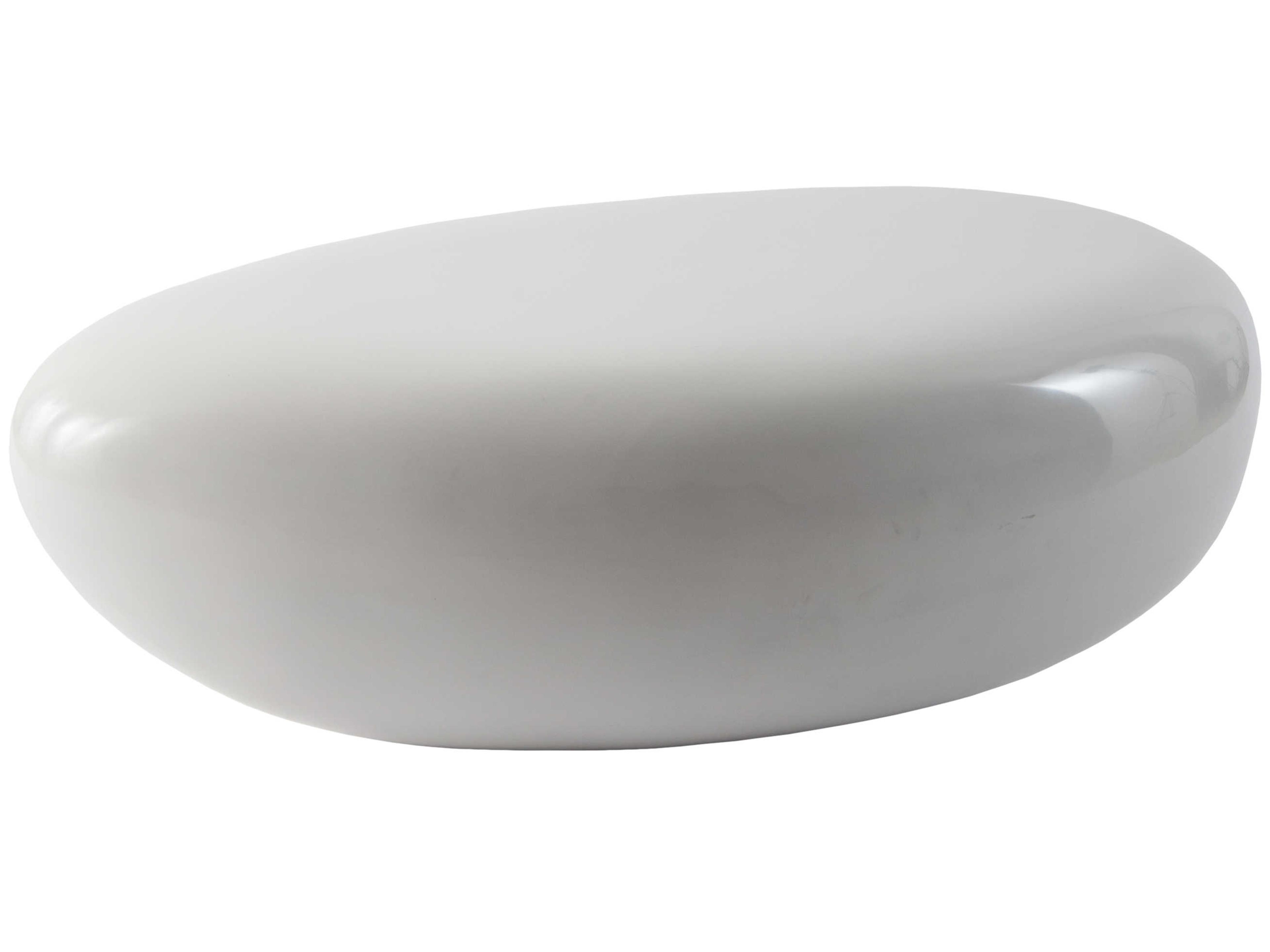 Phillips Collection Outdoorriver Stone Oval Gel Coat White Coffee Table