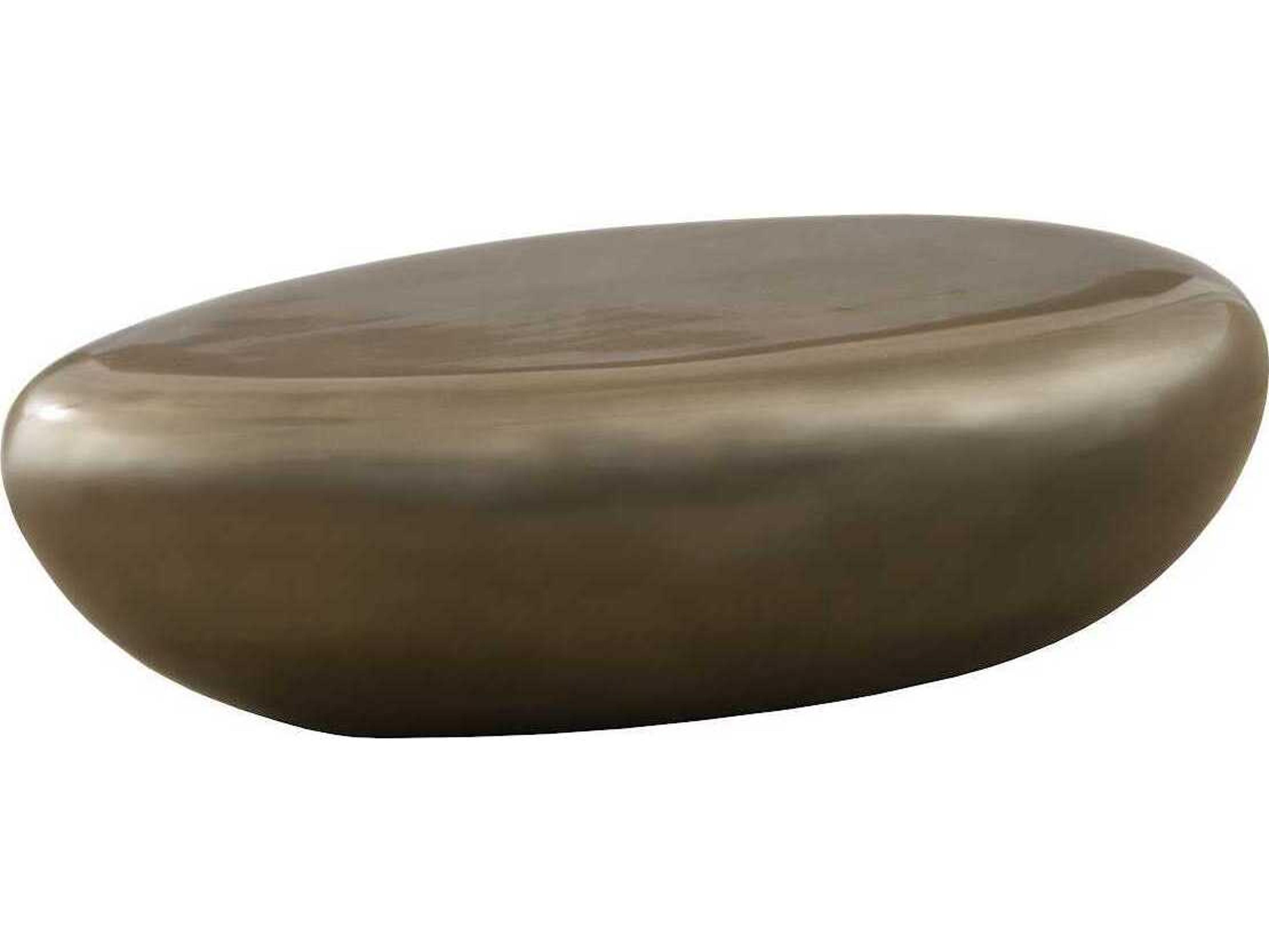 Phillips Collection Oval Resin Polished Bronze Coffee Table