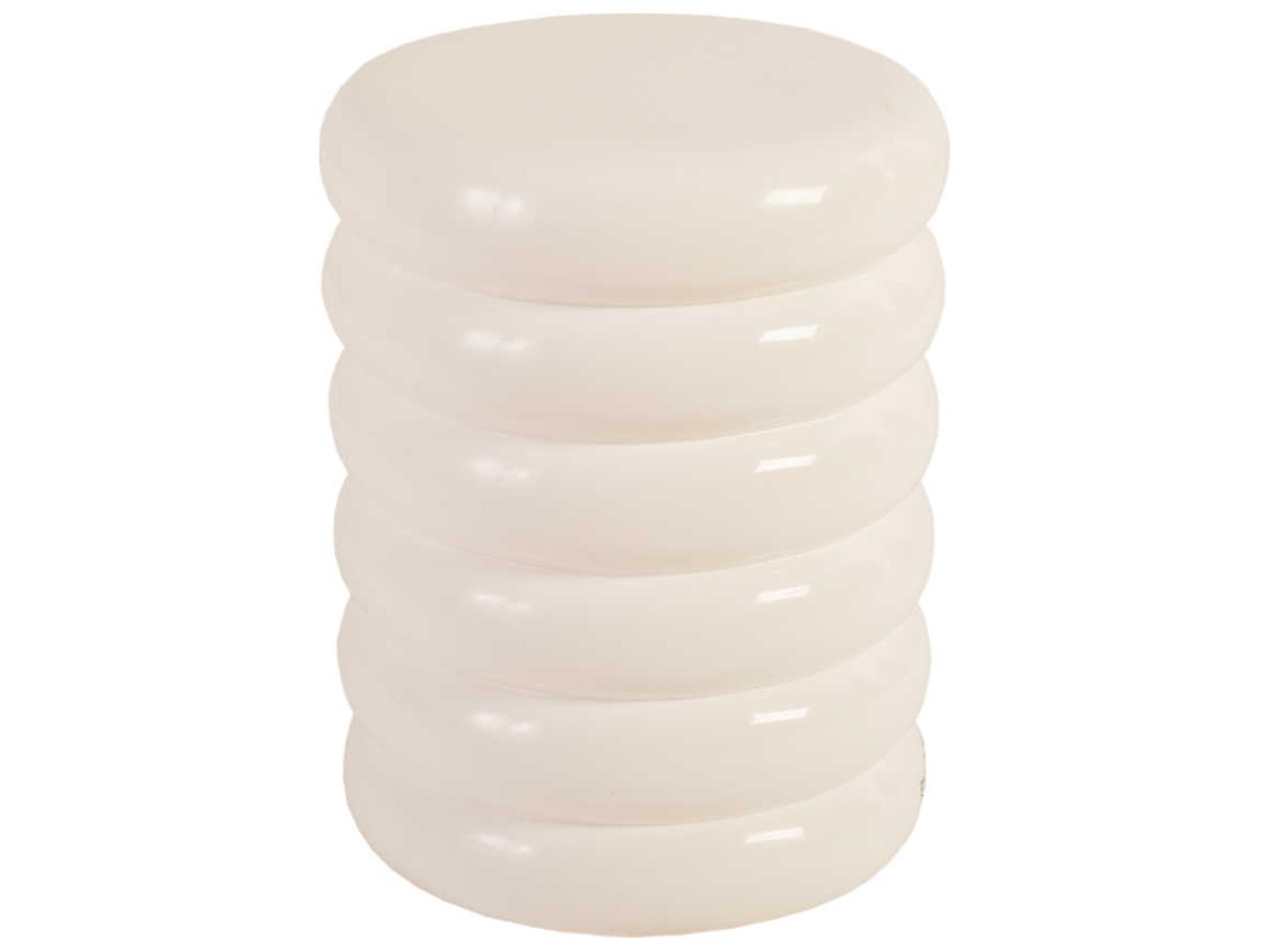 Phillips Collection Outdoor Gel Coat White Accent Stool