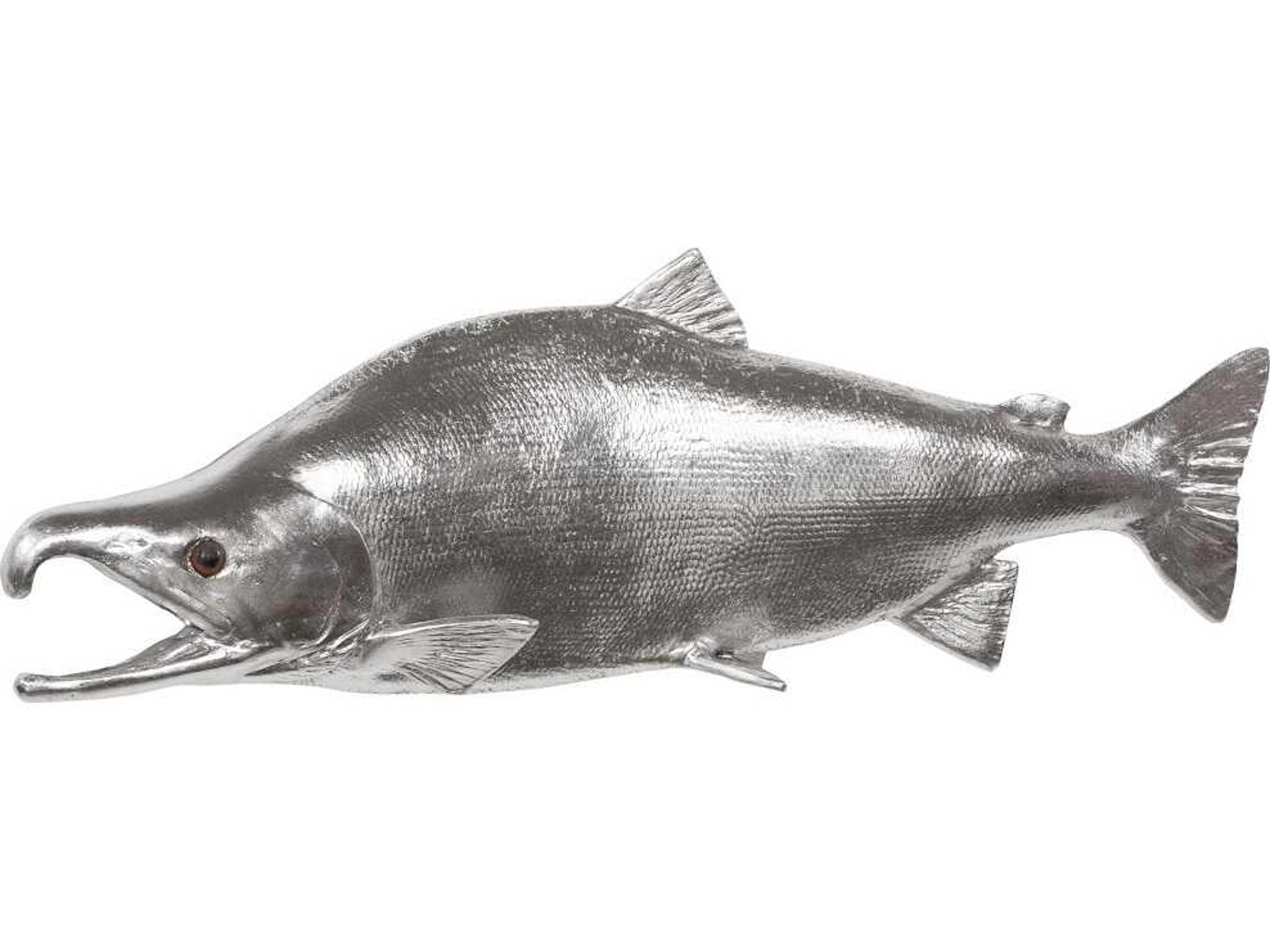 Phillips Collection Silver Leaf Sockeye Salmon Fish 3D Wall Art