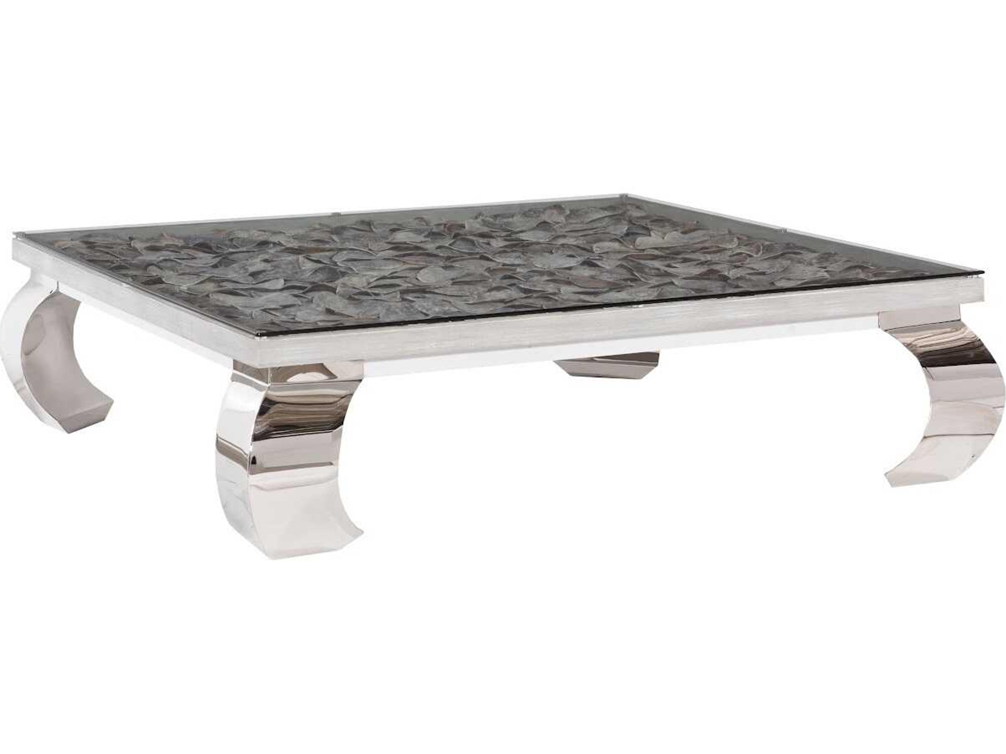 Phillips Collection Shell Square Glass Natural Coffee Table