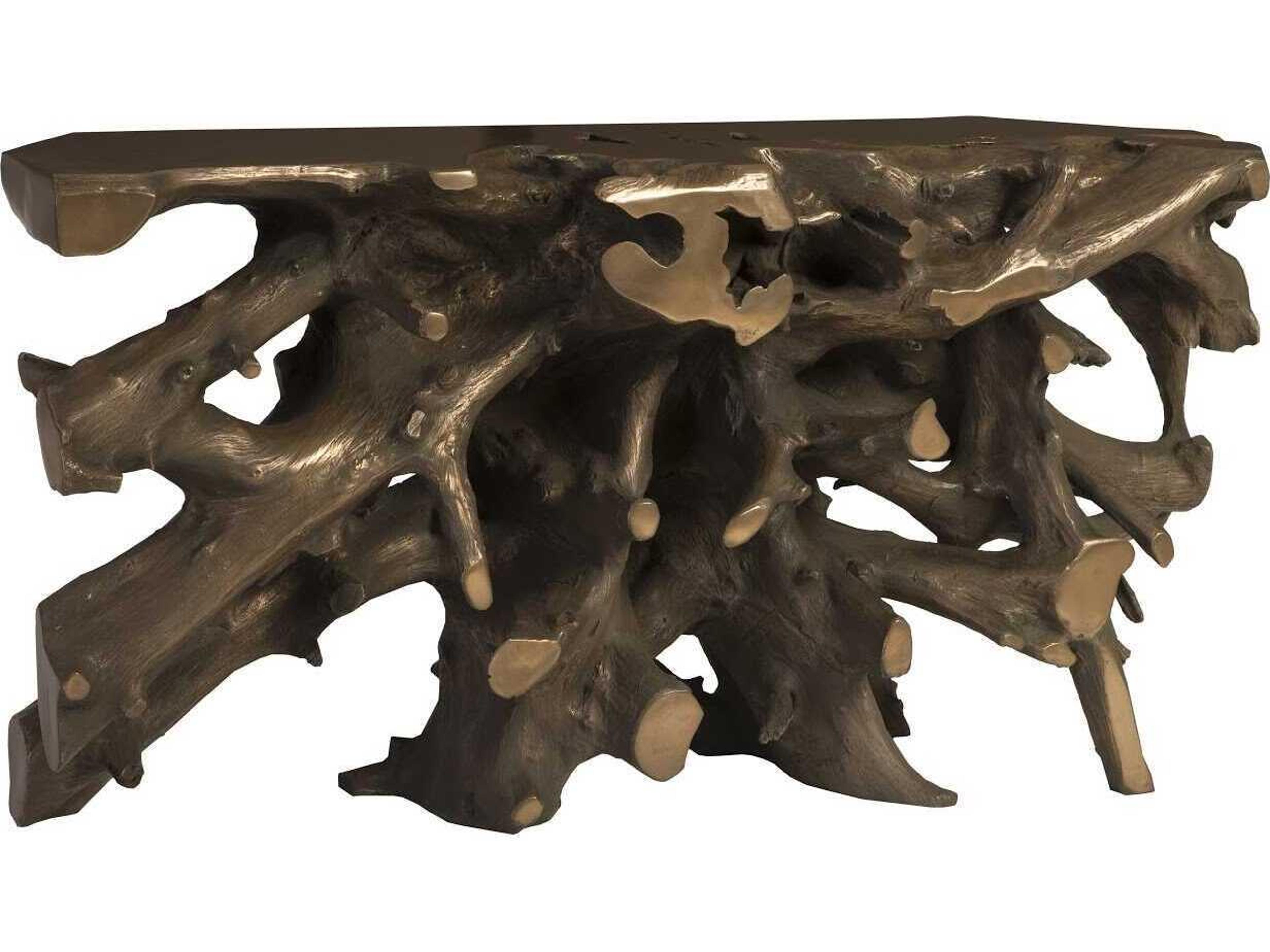 Phillips Collection Rectangular Resin Bronze Console Table