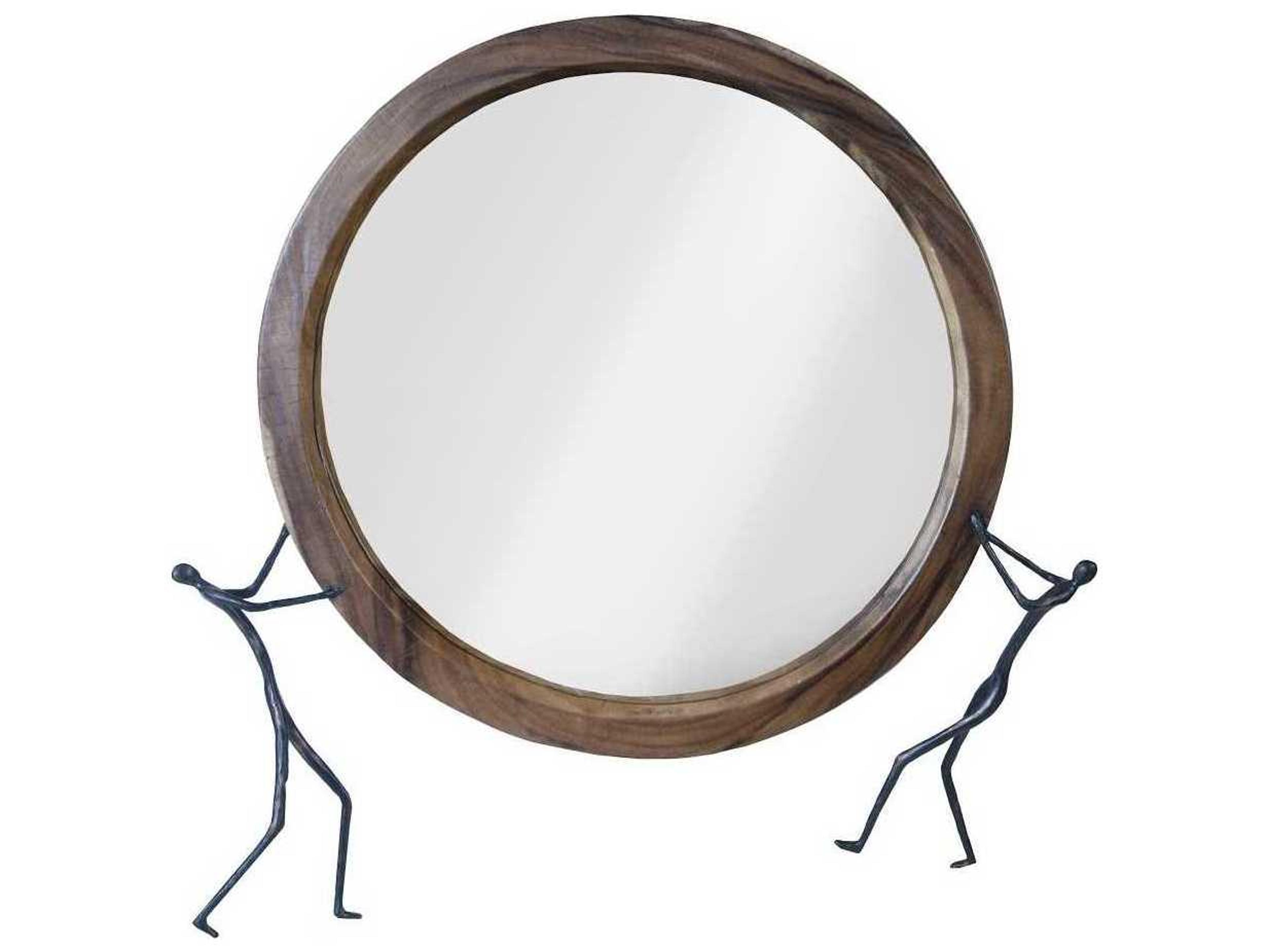 Phillips Collection Natural / Black Round Wall Mirror