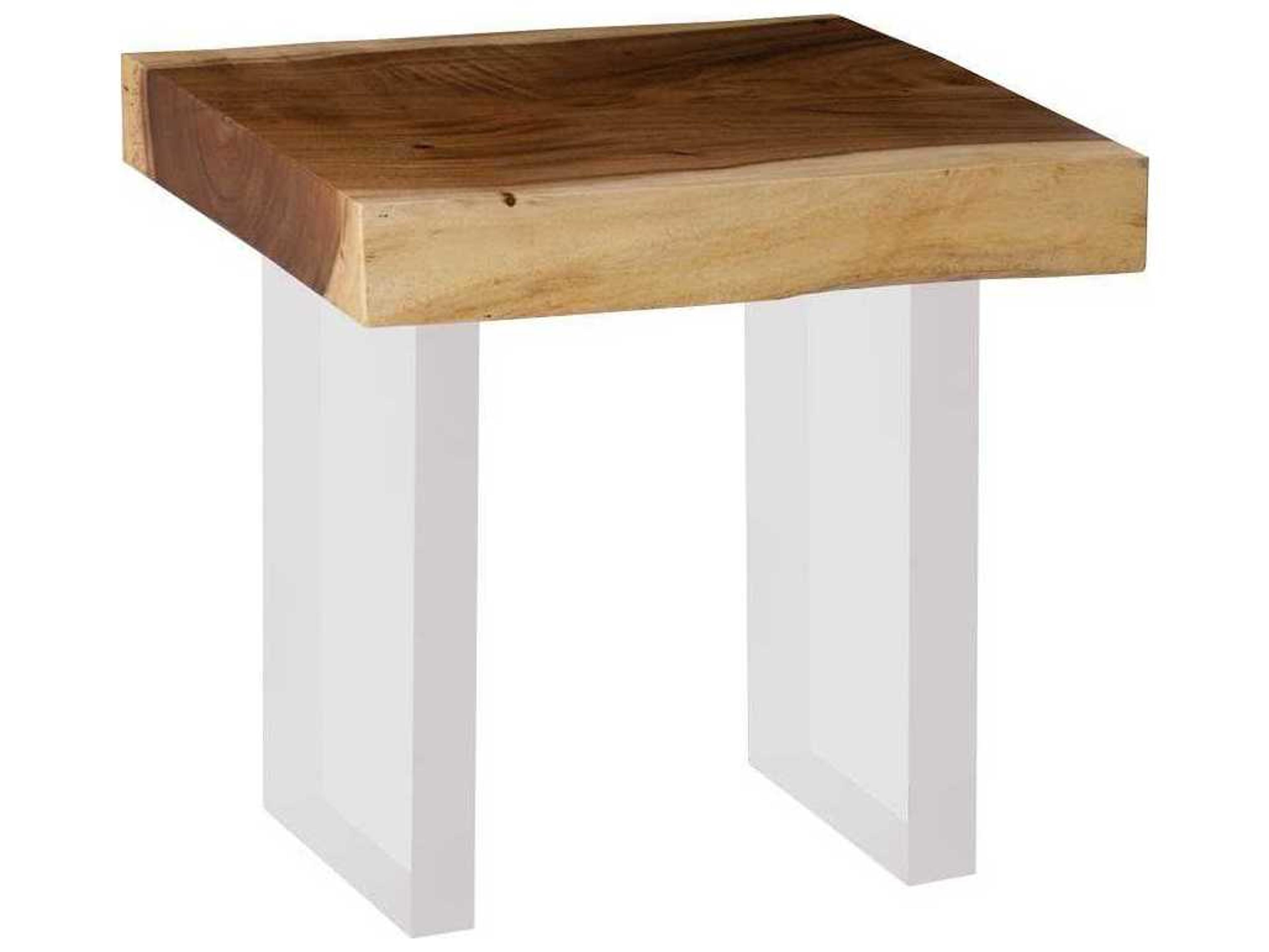 Phillips Collection Square Wood Natural Acrylic End Table