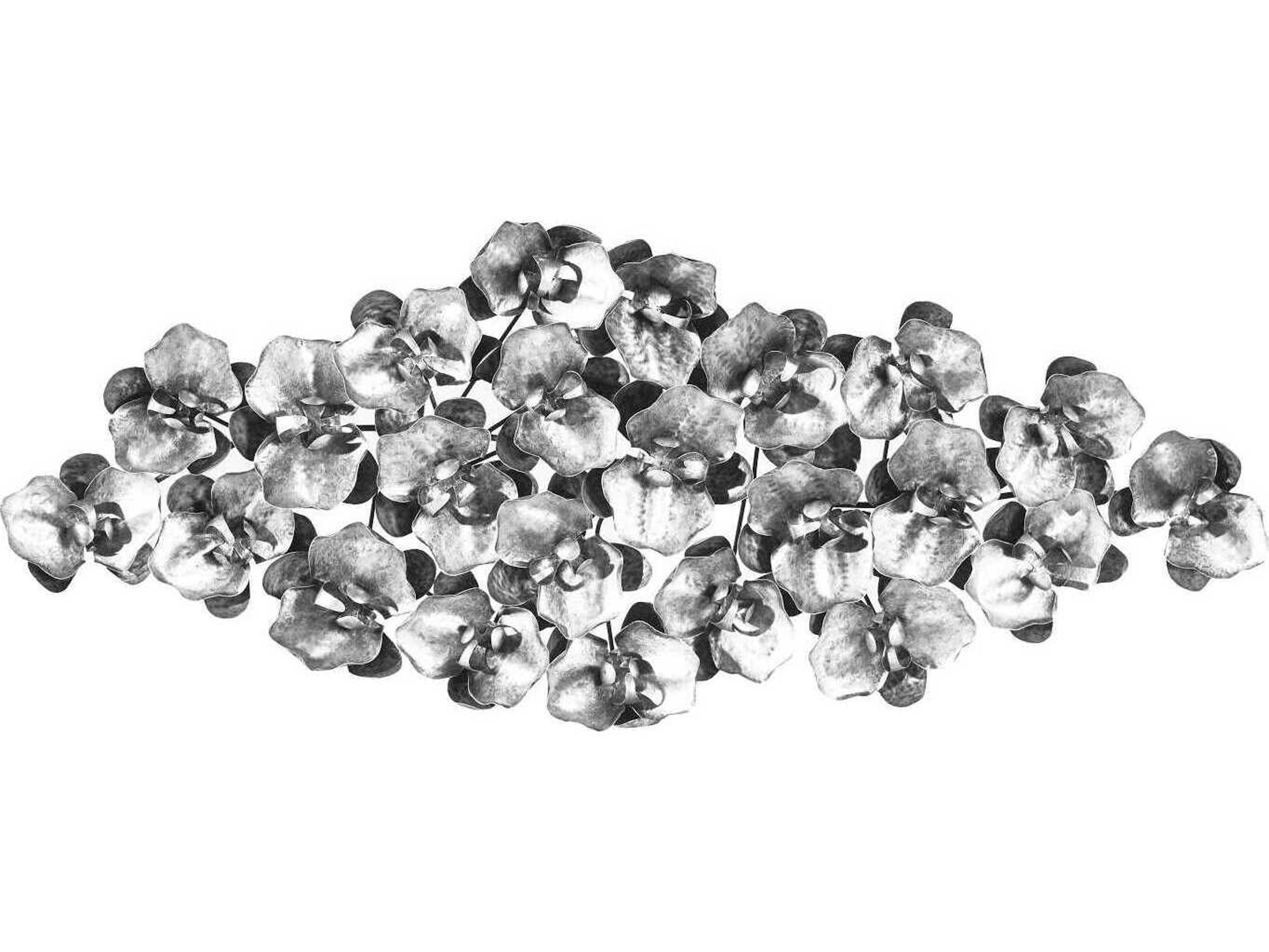 Phillips Collection Orchid Collage Silver/Black Metal Wall Art