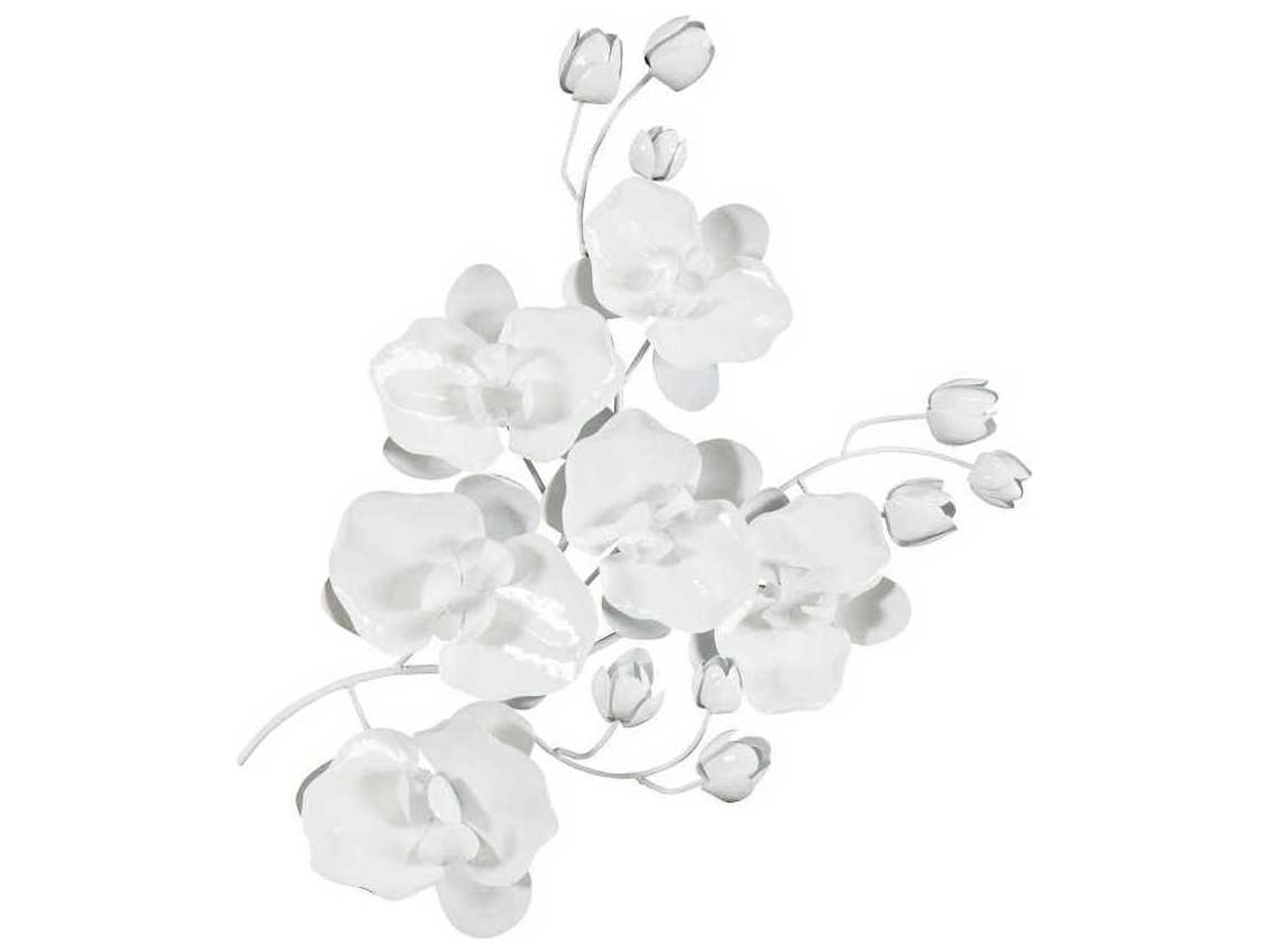 Phillips Collection Orchid Sprig White Metal Wall Art