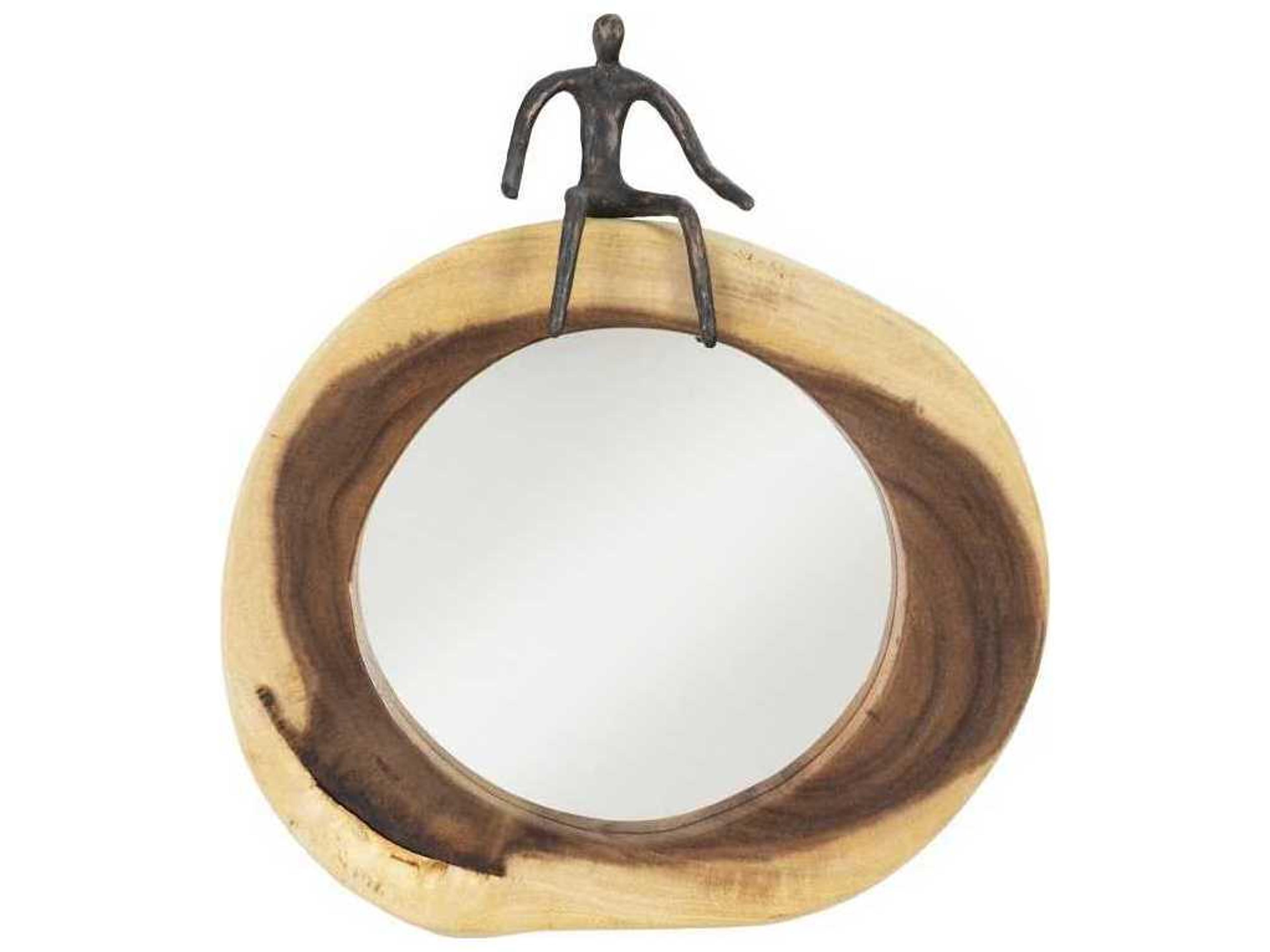 Phillips Collection Natural / Black Round Wall Mirror
