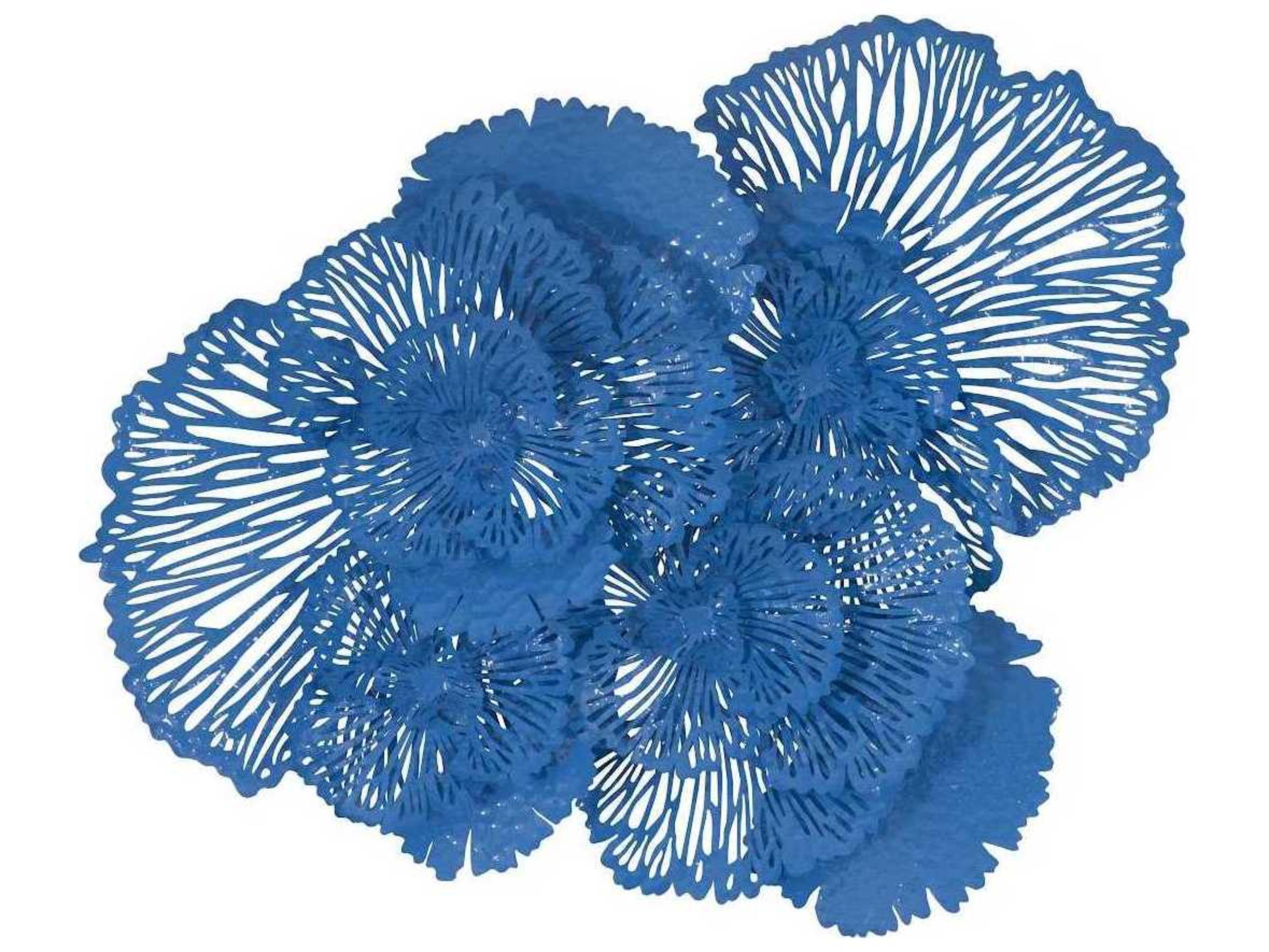 Phillips Collection Flower Blue Metal Wall Art
