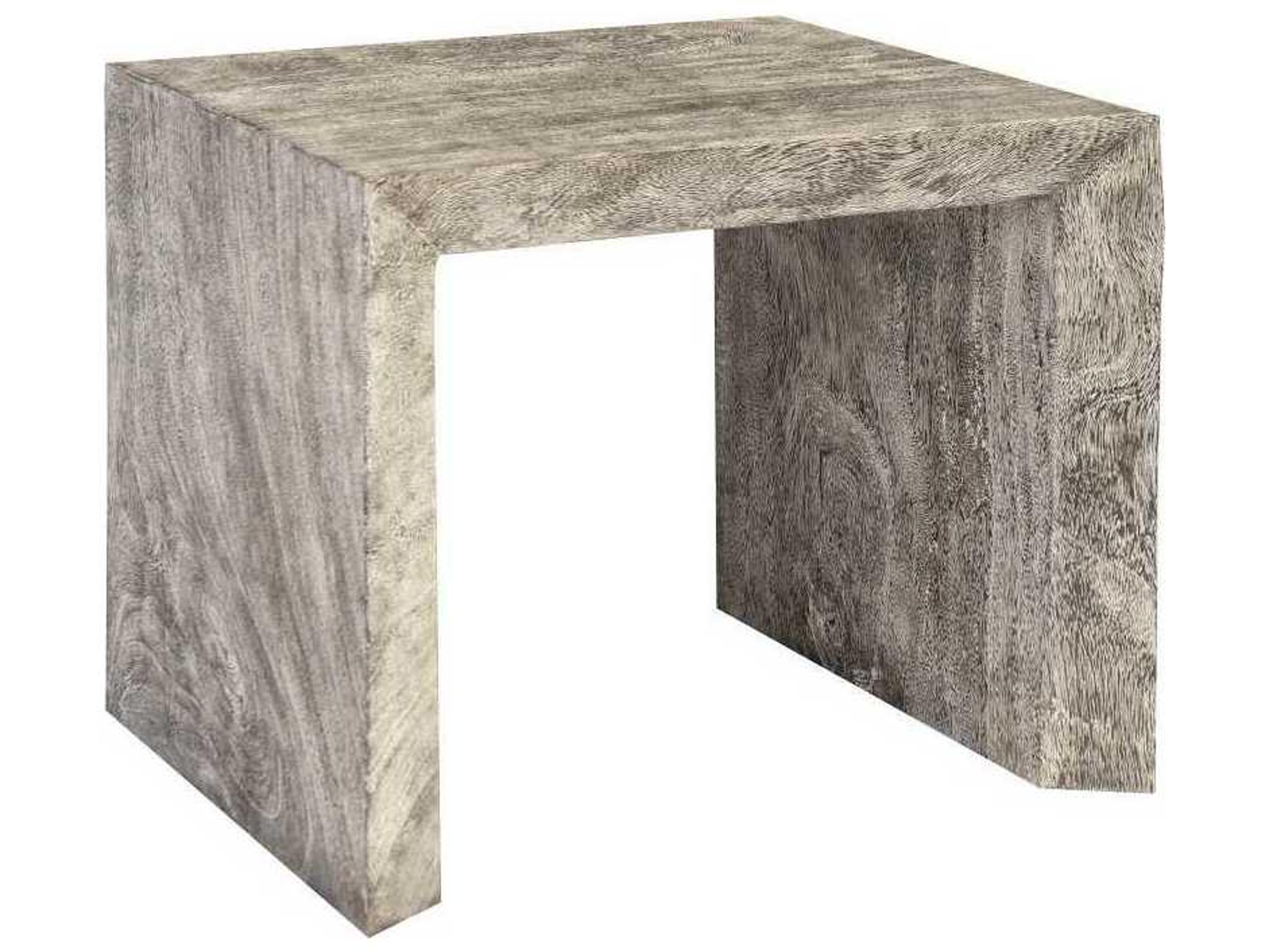 Phillips Collection Rectangular Wood Gray Stone End Table