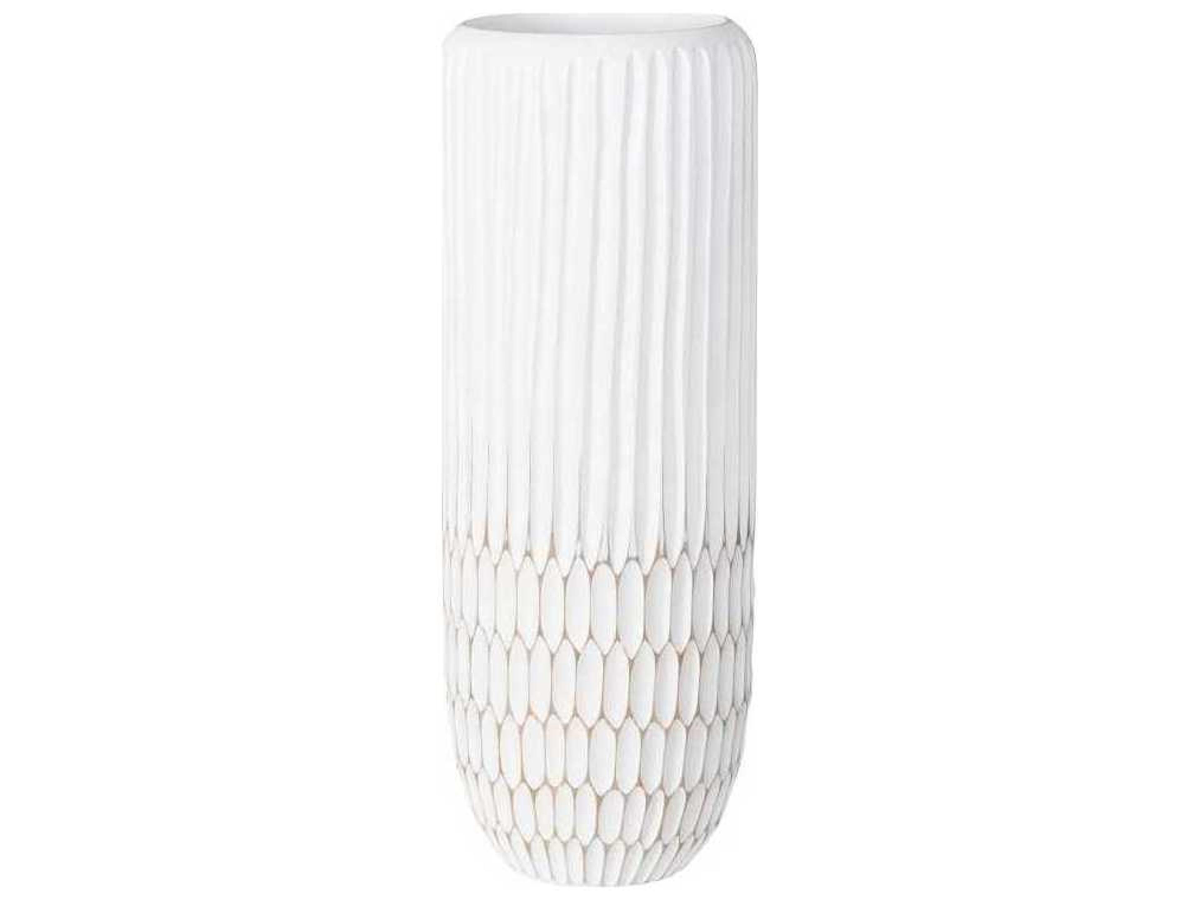 Phillips Collection White 17" High Lacuna Vase