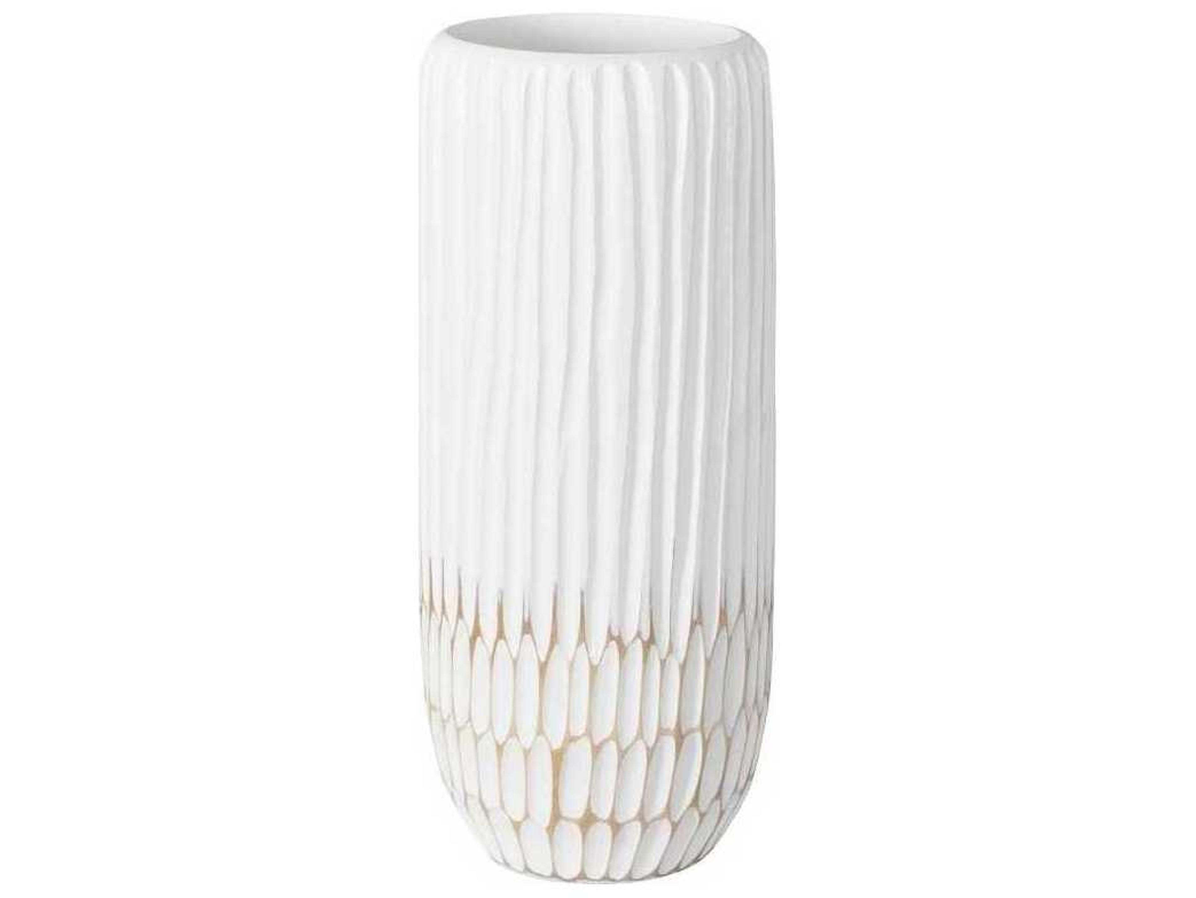 Phillips Collection White 15" High Lacuna Vase