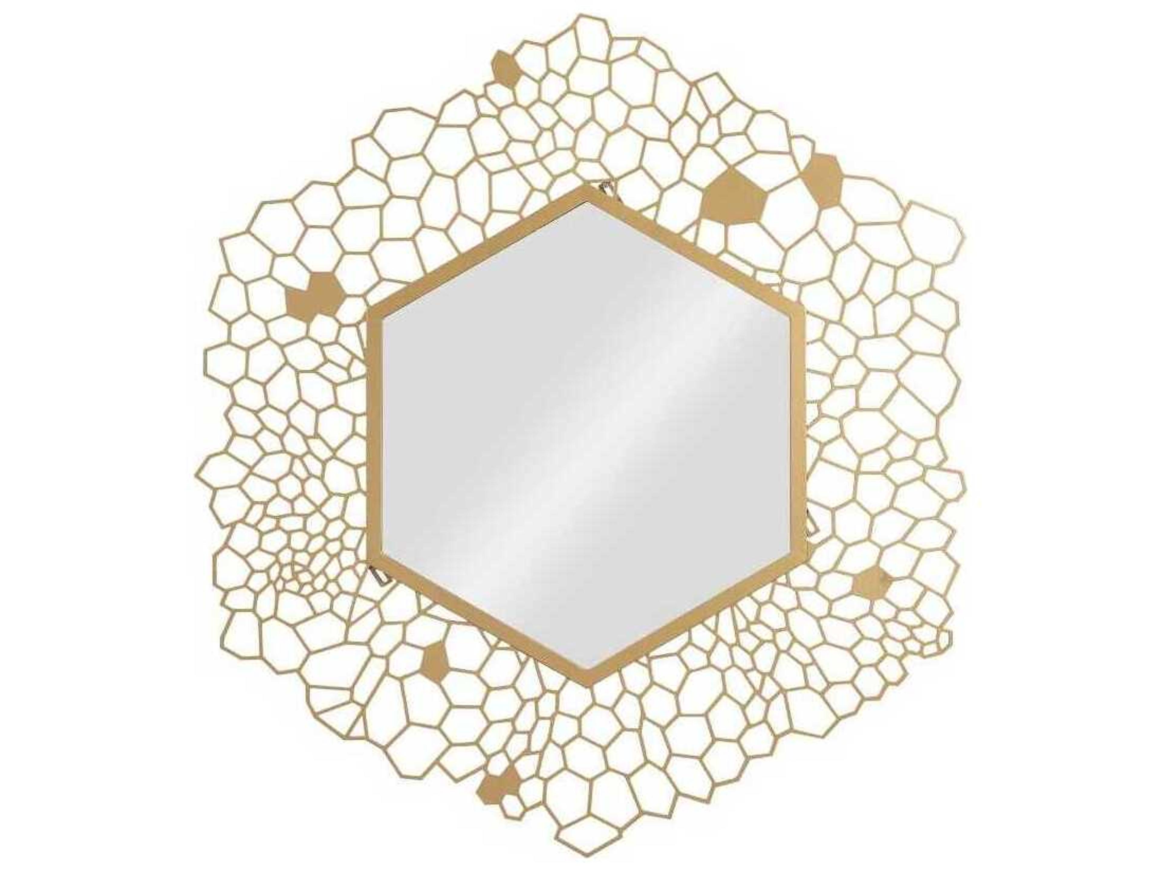 Phillips Collection Brass Hexagon Wall Mirror