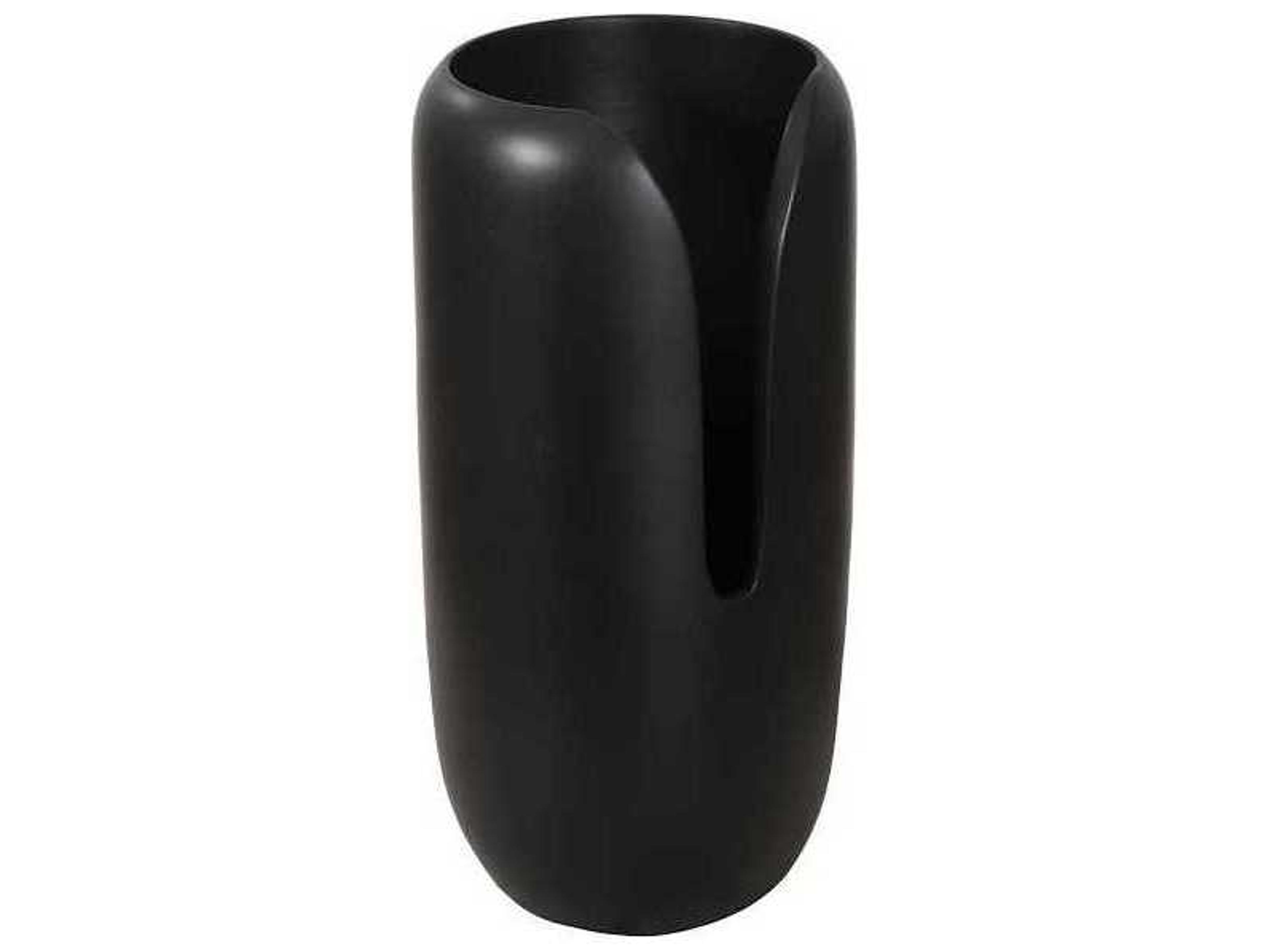 Phillips Collection Black 12" High Interval Wood Vase