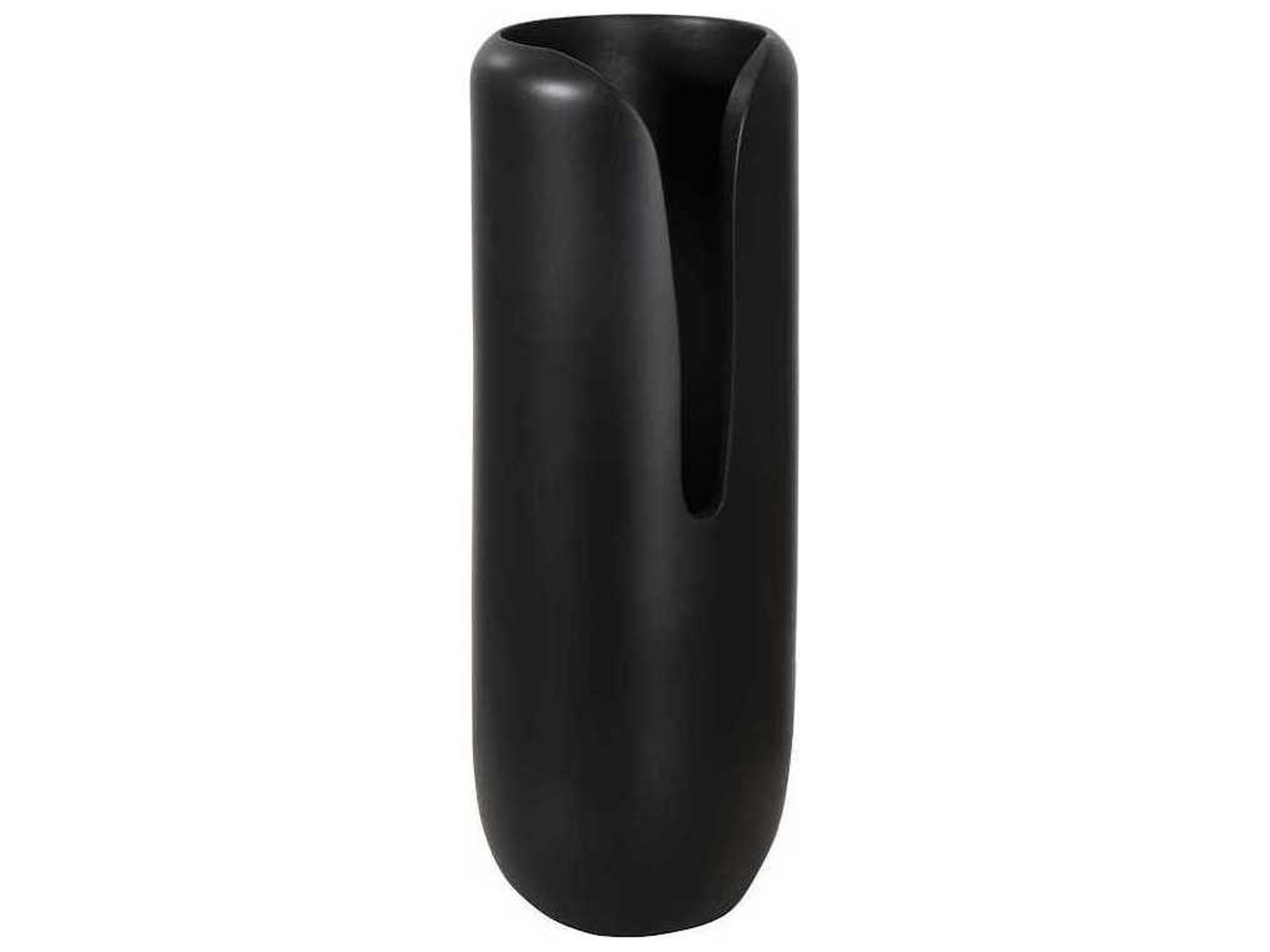 Phillips Collection Black 17" High Interval Wood Vase
