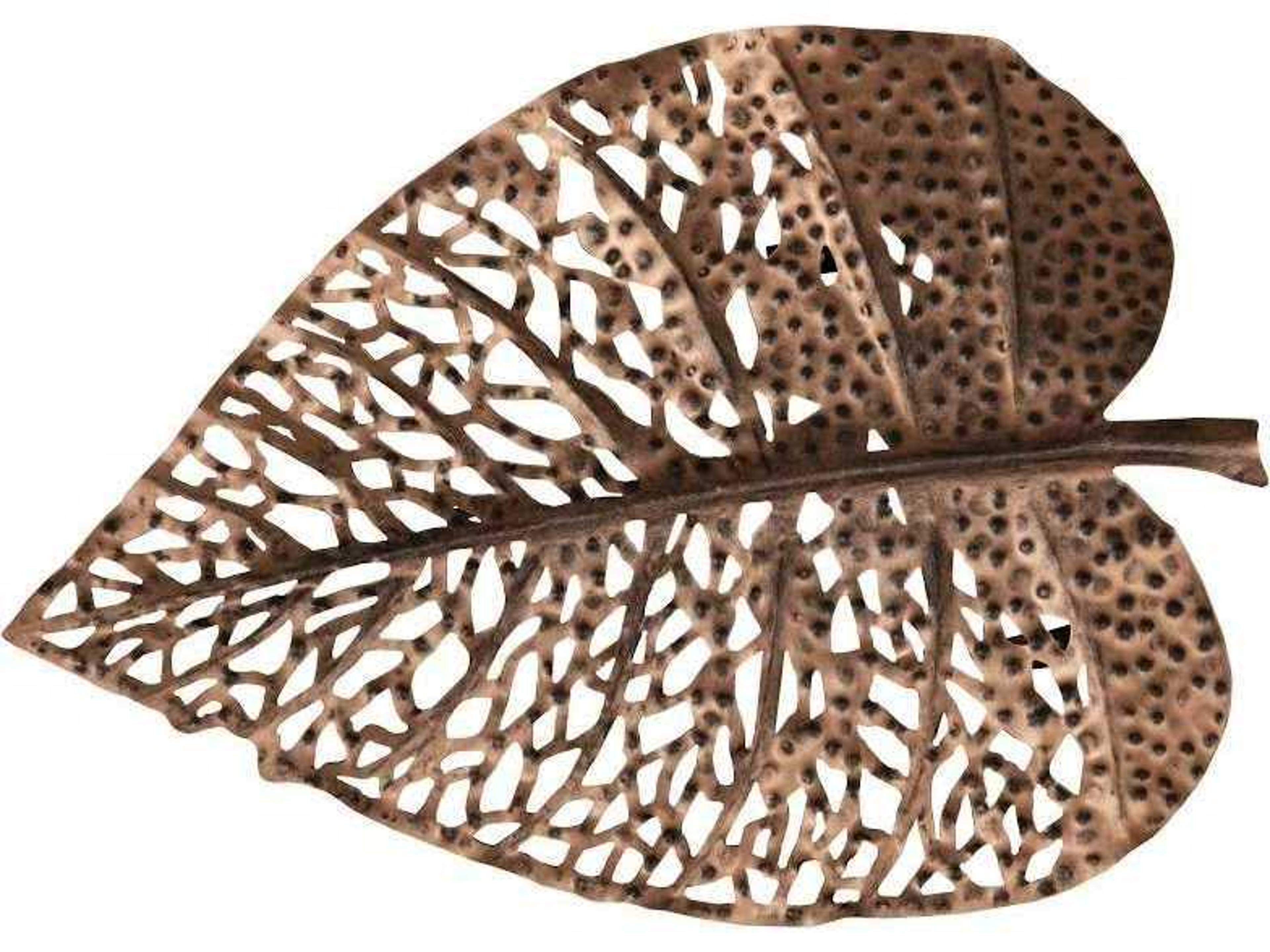 Phillips Collection Copper Matte Lacquer 14" Birch Leaf Metal Wall Art