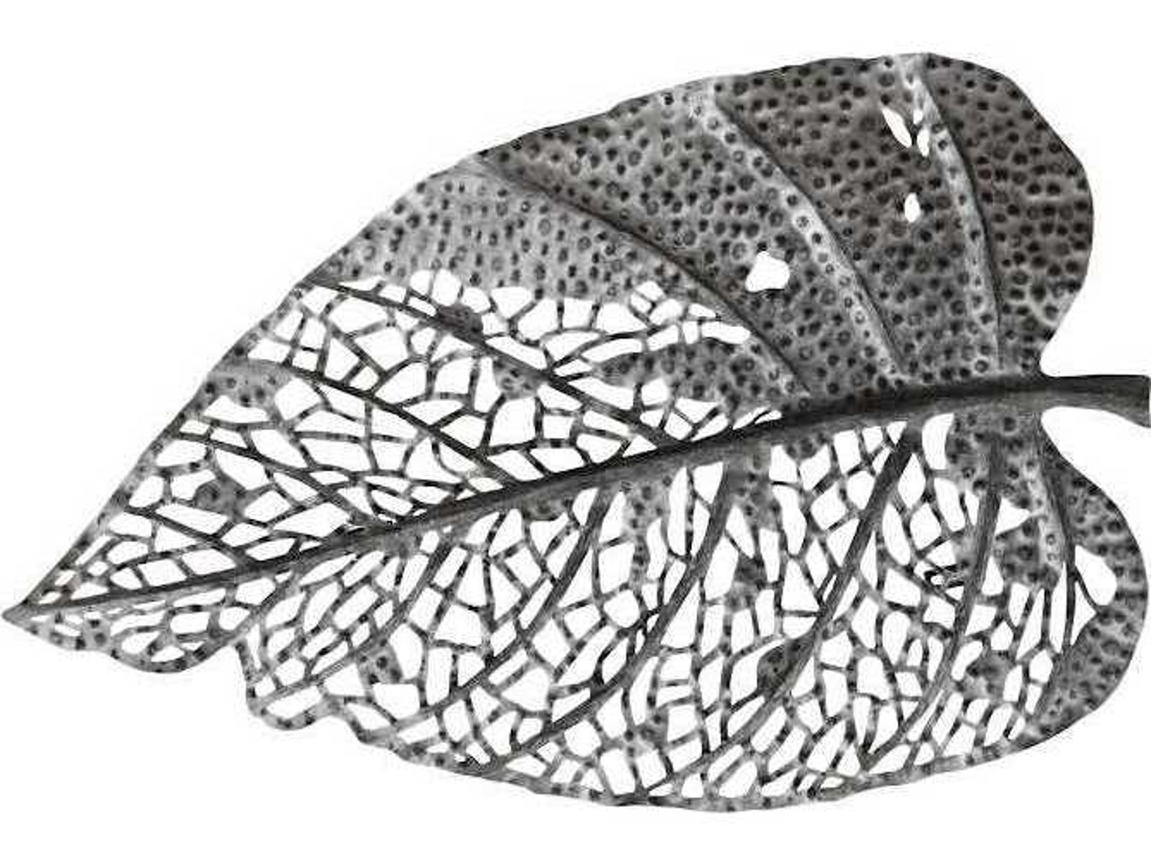 Phillips Collection Silver Matte Lacquer 19" Birch Leaf Metal Wall Art