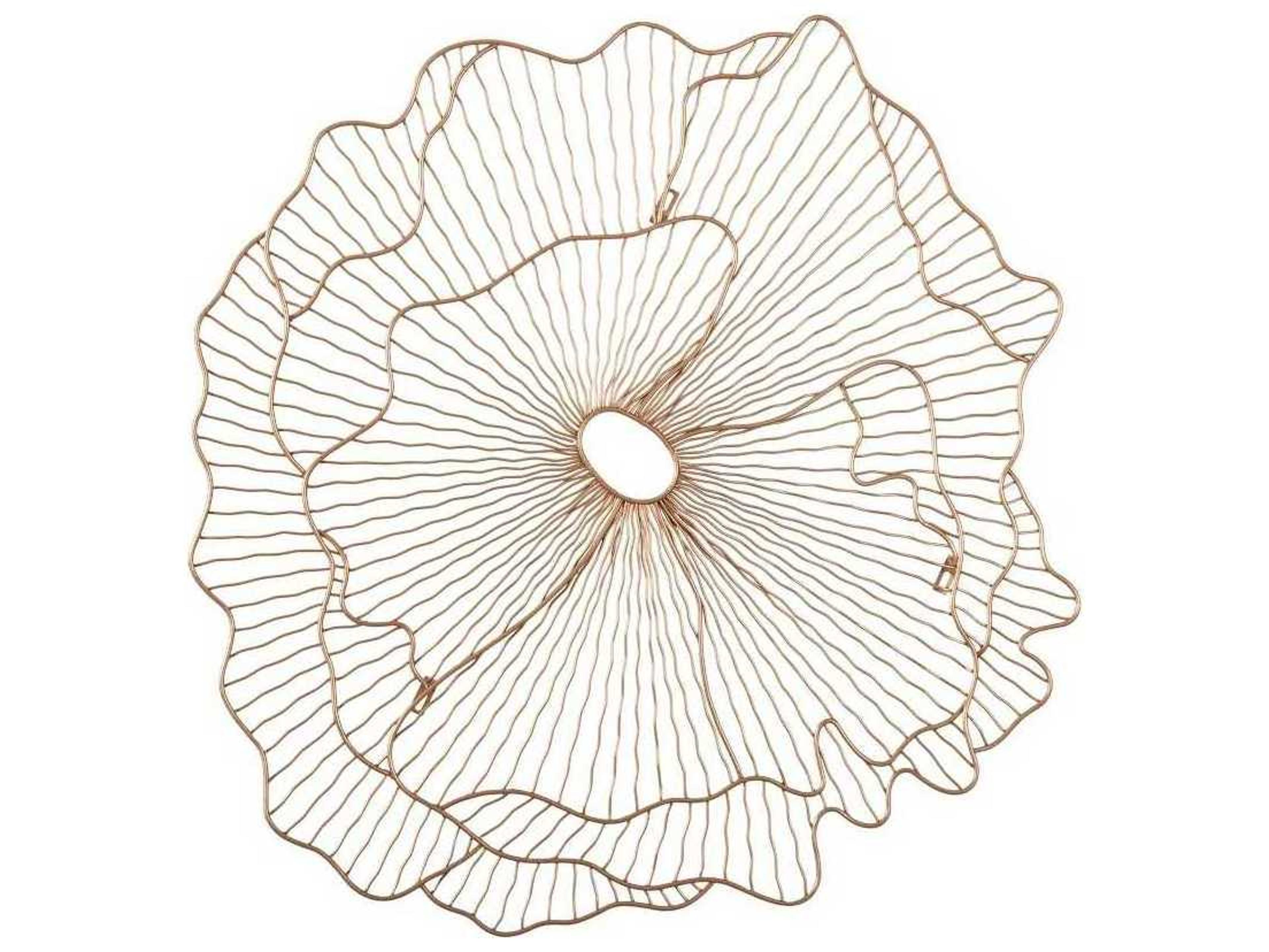 Phillips Collection Copper Matte Lacquer Poppy Flower Metal Wall Art