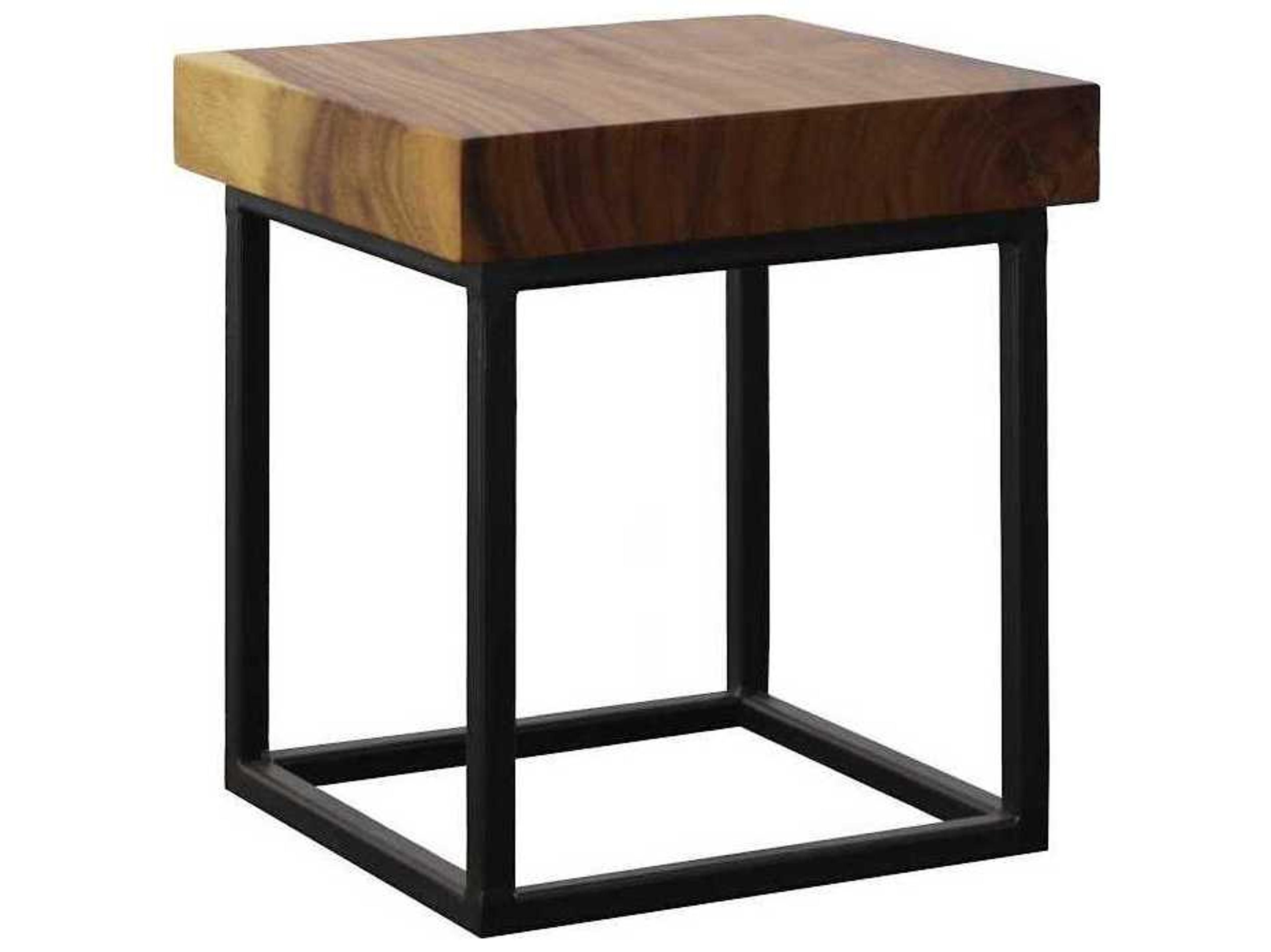Phillips Collection Square Wood Natural Black End Table