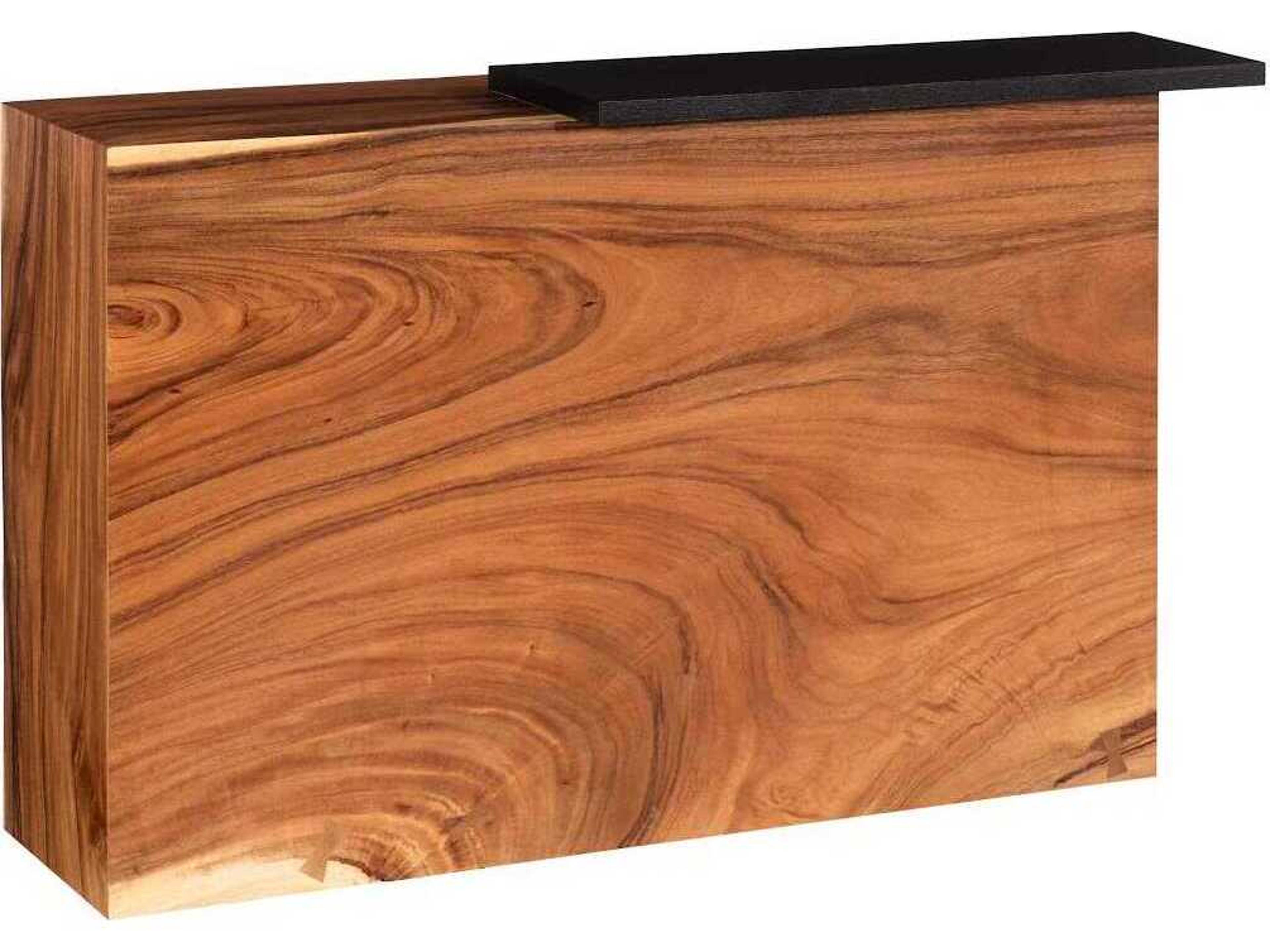 Phillips Collection Plateau Rectangular Wood Natural Black Brown Console Table