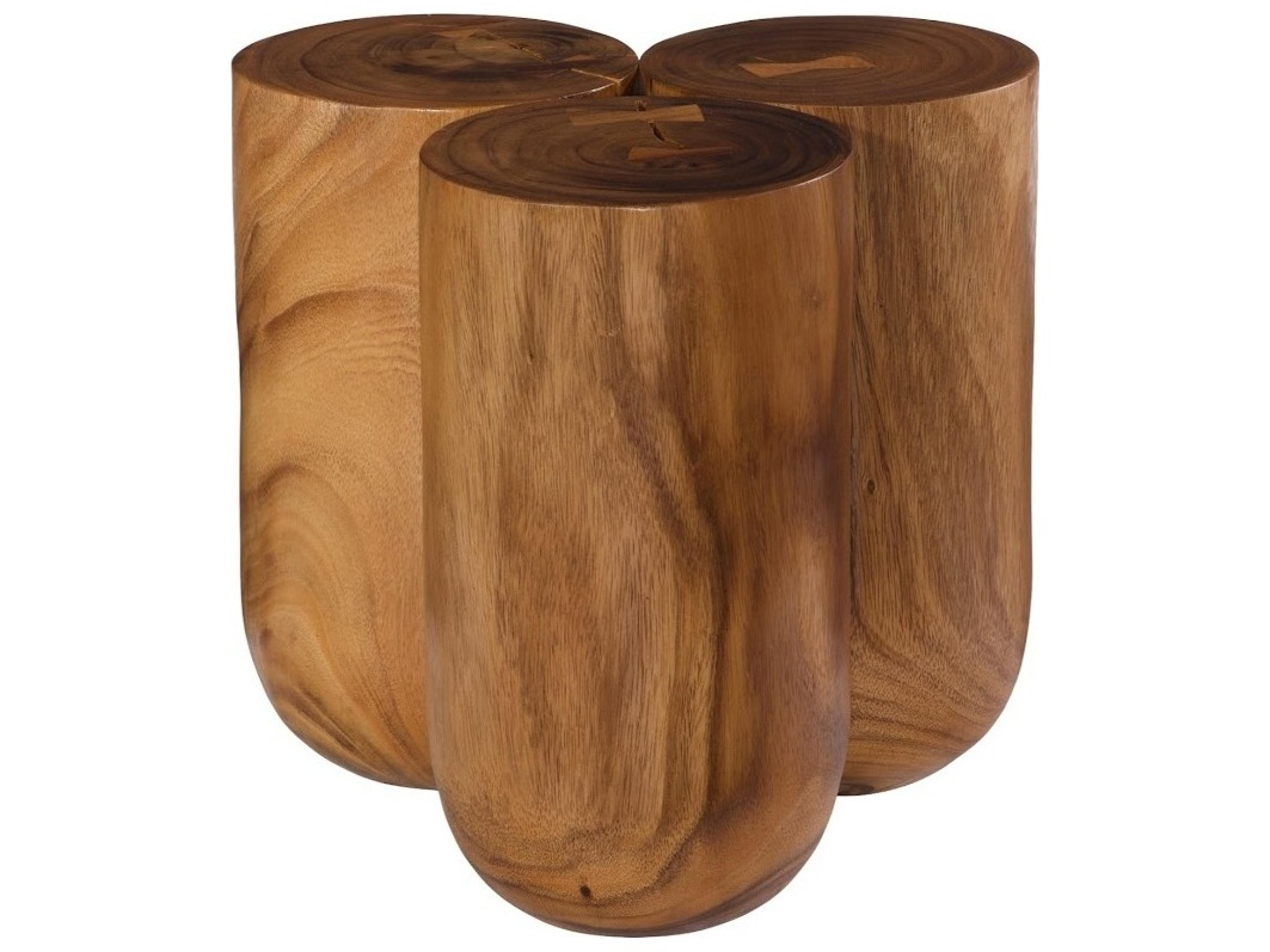 Phillips Collection Round Wood Brown Natural End Table